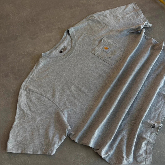 Carhartt Grey Loose Fit Pocket T-Shirt mens XL Workwear Heavyweight Cotton Vintage