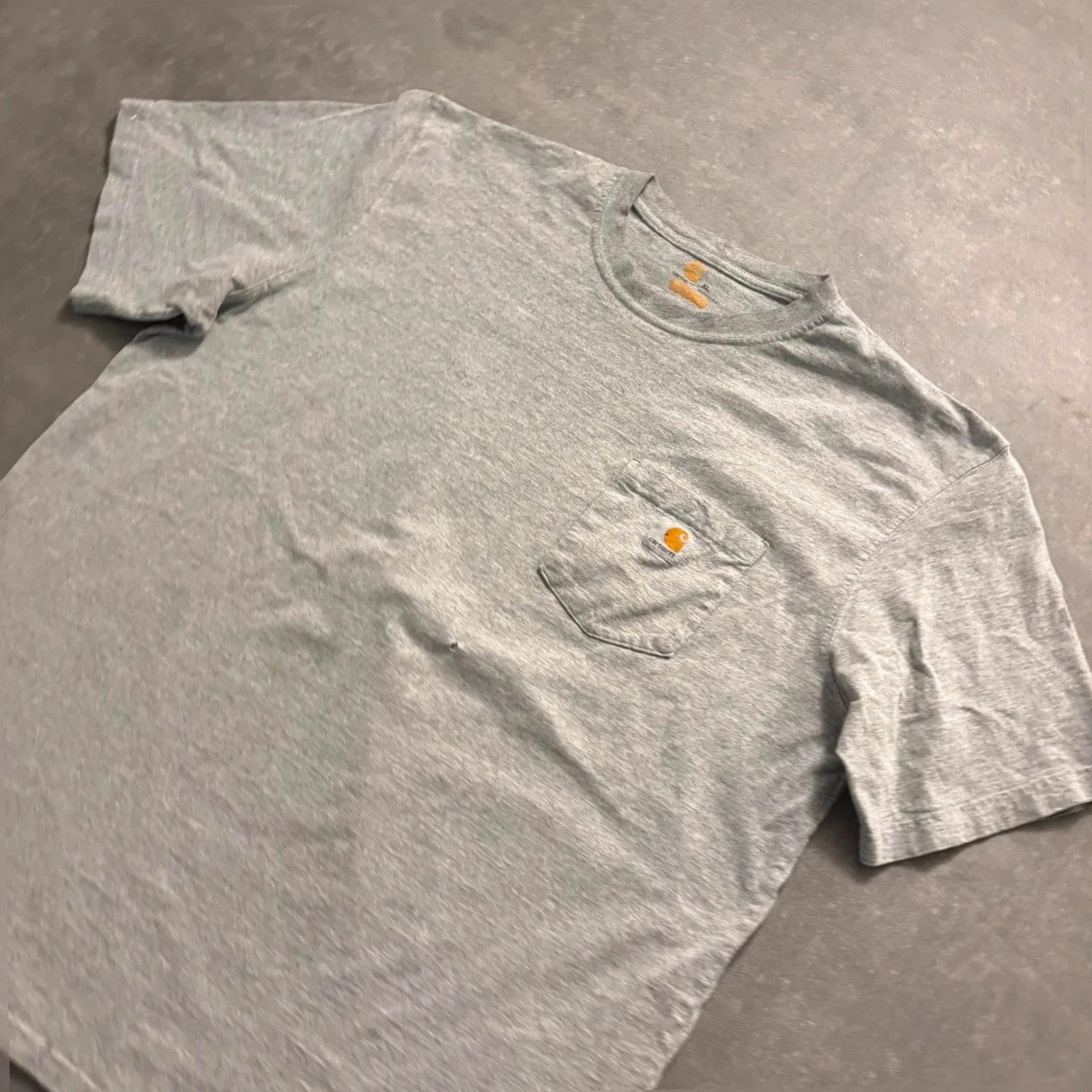 Carhartt grey Original Fit Pocket T-Shirt Mens XL Workwear Vintage Cotton Heavyweight