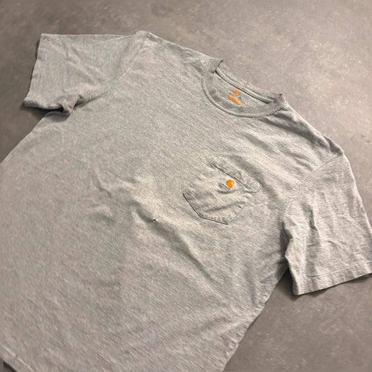 Carhartt grey Original Fit Pocket T-Shirt Mens XL Workwear Vintage Cotton Heavyweight