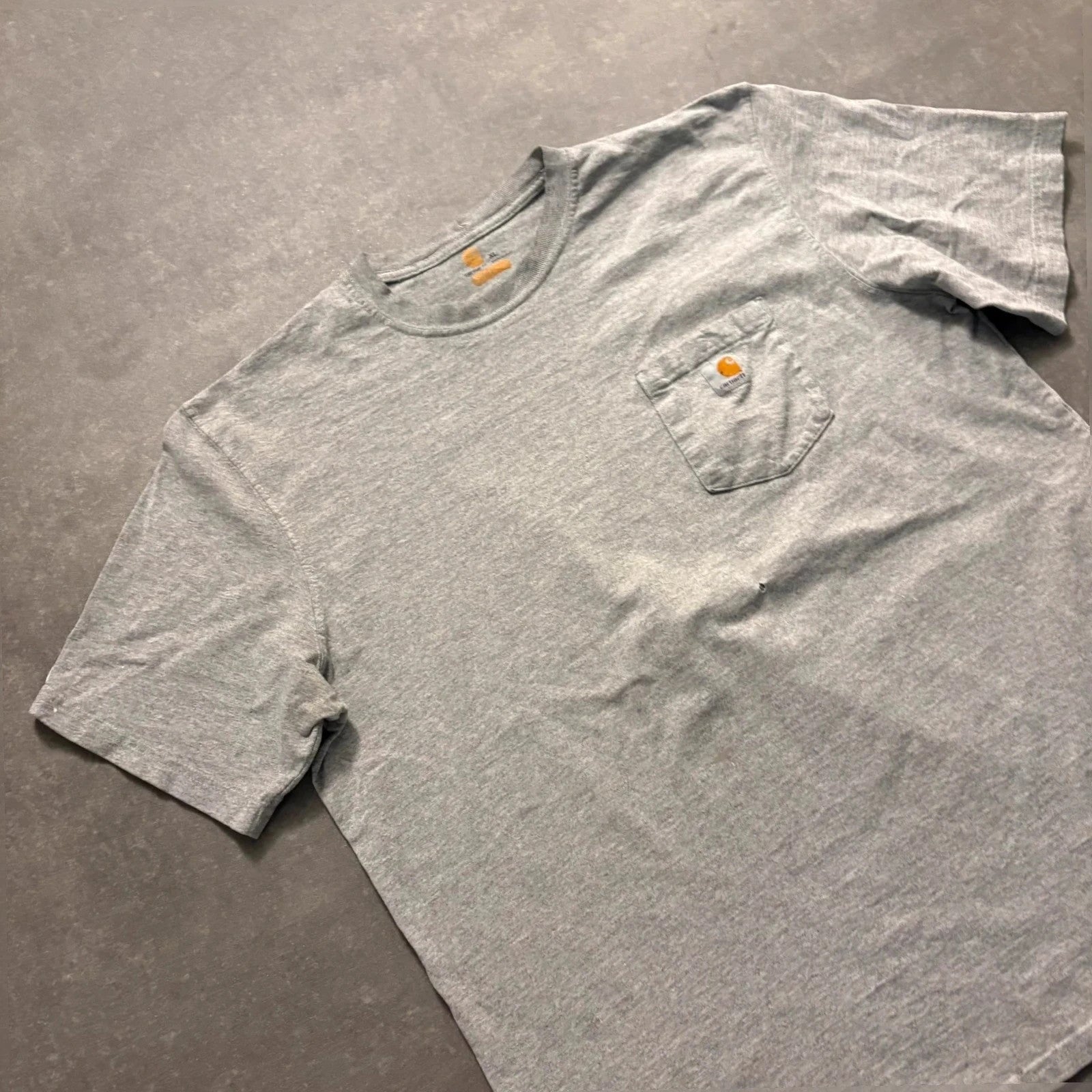 Carhartt grey Original Fit Pocket T-Shirt Mens XL Workwear Vintage Cotton Heavyweight