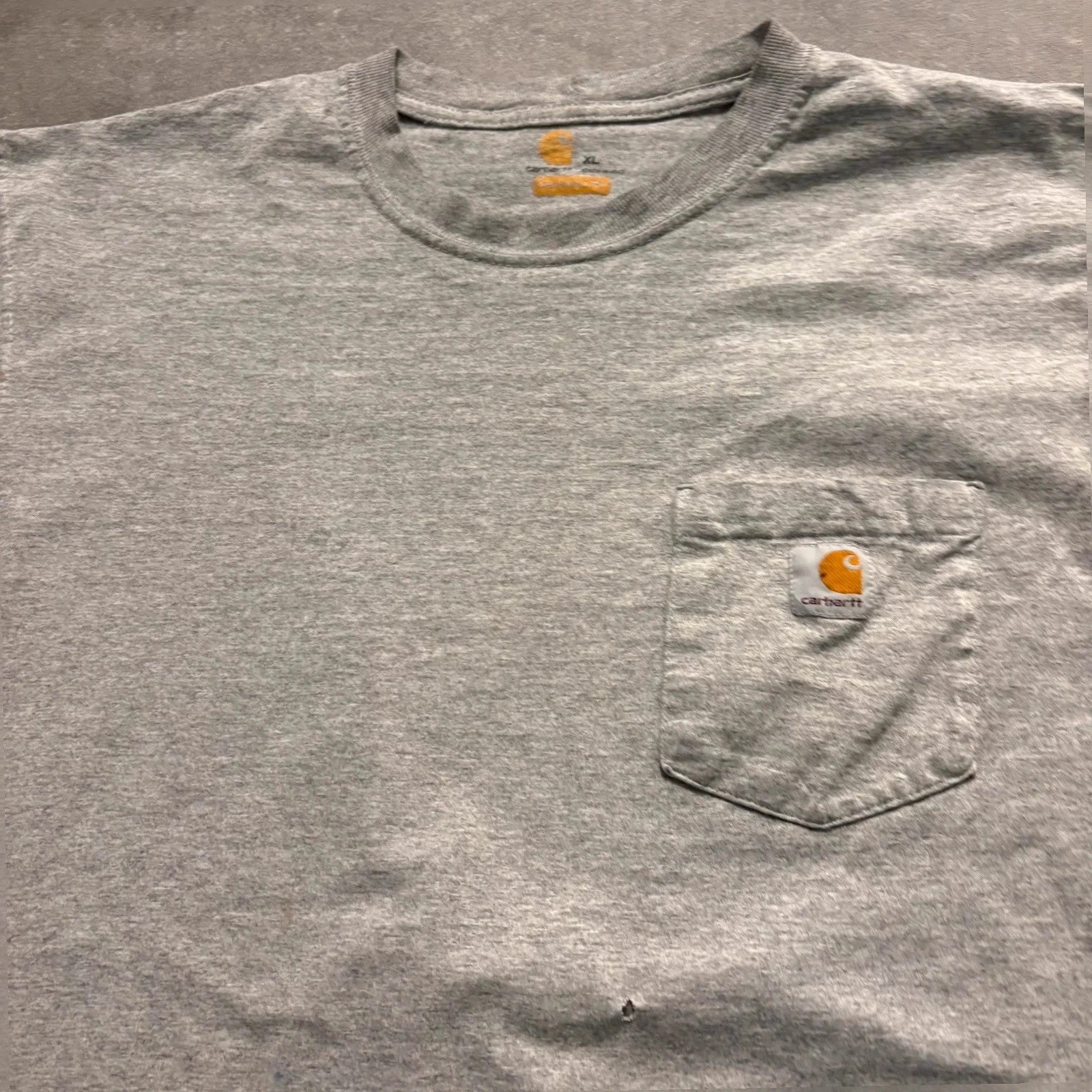 Carhartt grey Original Fit Pocket T-Shirt Mens XL Workwear Vintage Cotton Heavyweight