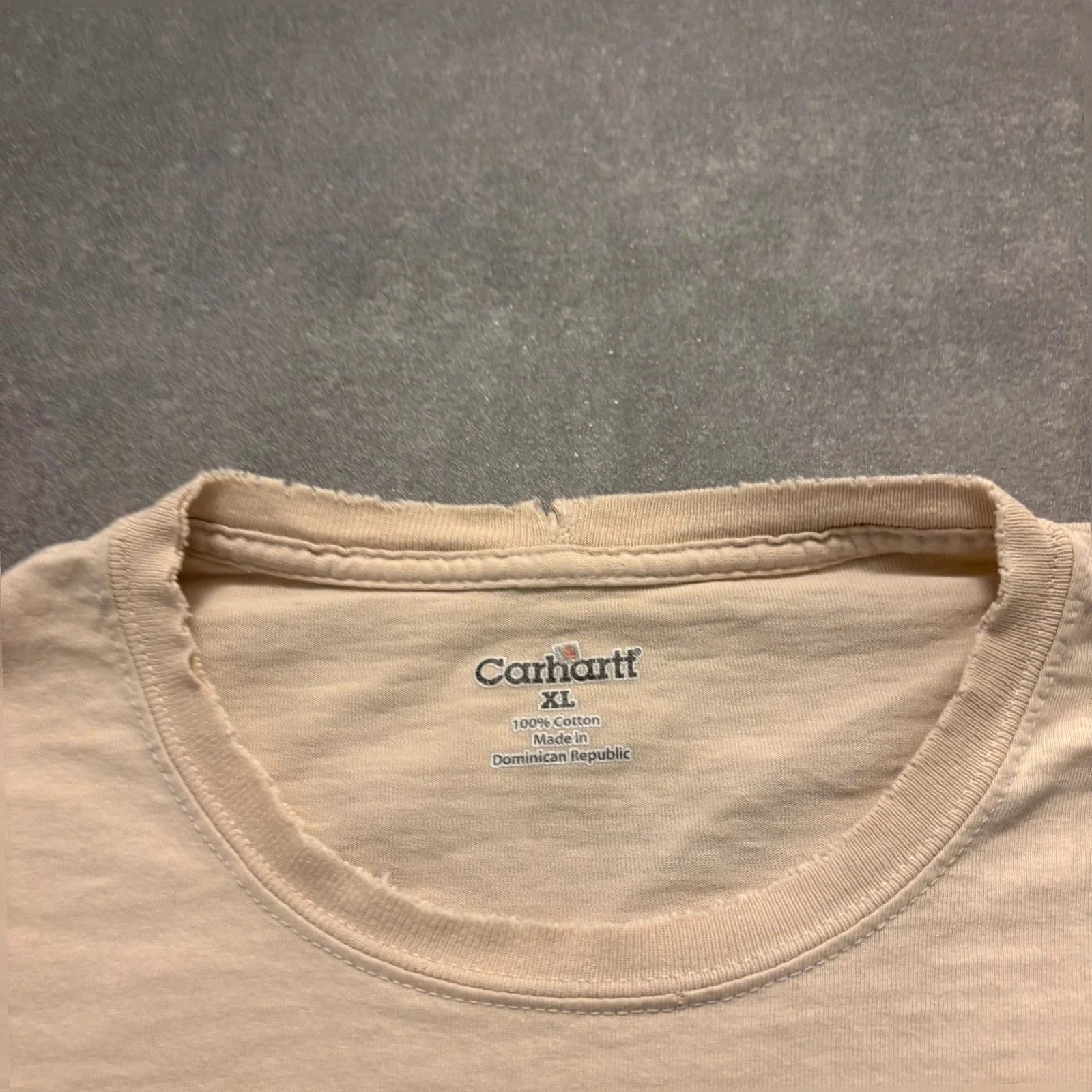 Carhartt Cream Vintage Long sleeve Since 1889 T-Shirt Mens XL 100% Cotton Workwear
