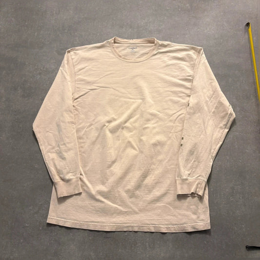 Carhartt Cream Vintage Long sleeve Since 1889 T-Shirt Mens XL 100% Cotton Workwear