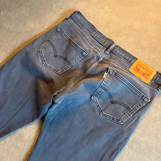 Levis 511 Slim Fit Jeans Mens W32 L30 Stone Grey Denim Vintage Red Tab Tapered Slim Straight Faded