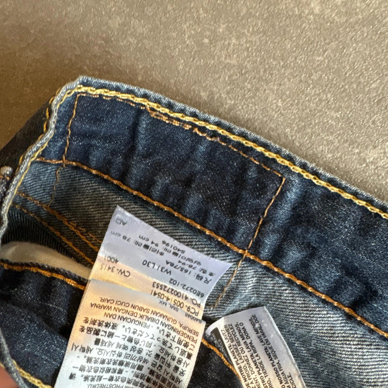 Levis 514 Straight Fit Jeans Mens W31 L30 Mid Wash Denim Vintage Red Tab Regular Straight Leg Faded
