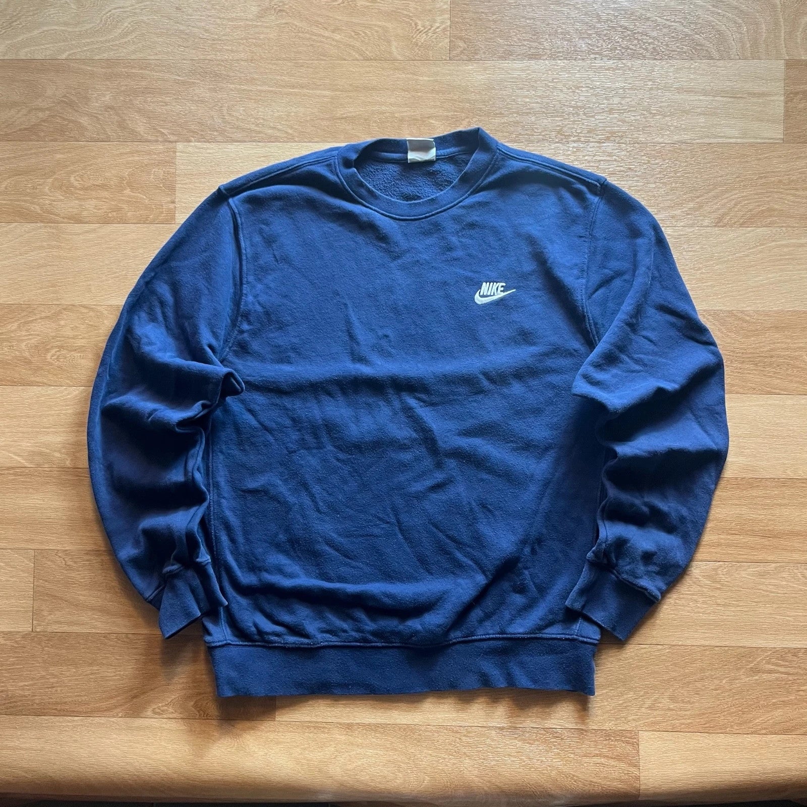 Nike Navy Embroidered Futura Logo Vintage Crewneck Sweatshirt Mens
