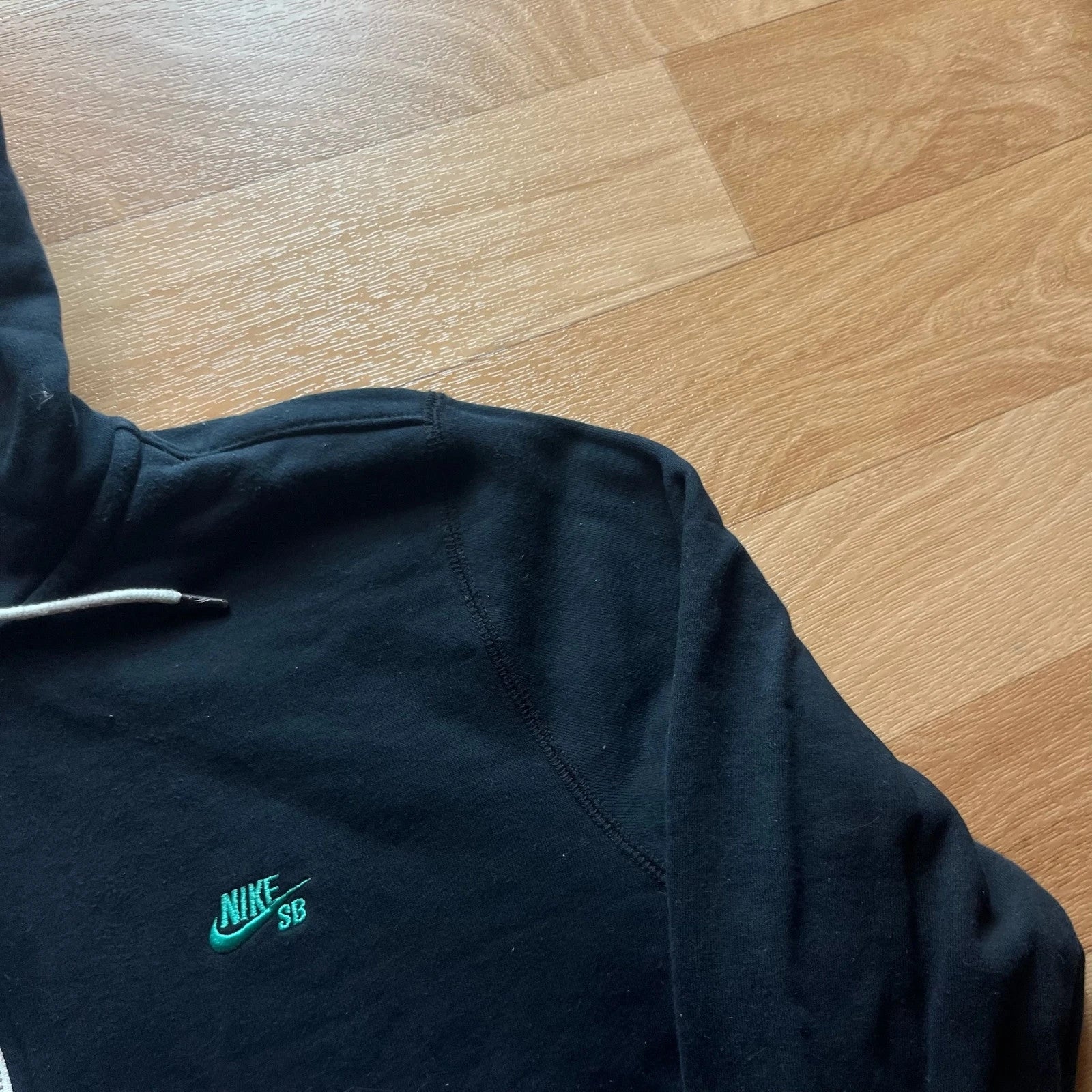 Nike SB Black Teal Lined Hood Skate Full Zip Streetwear Hoodie Mens