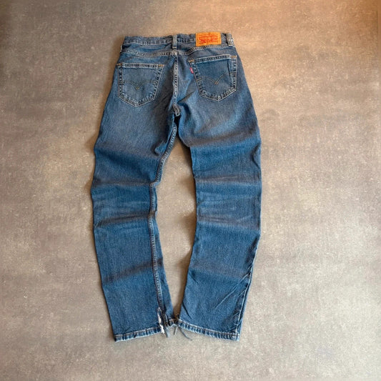 Levis 511 Slim Fit jeans Mens W29 L30 Mid Wash Blue Denim Vintage Red Tab Tapered Slim Distressed