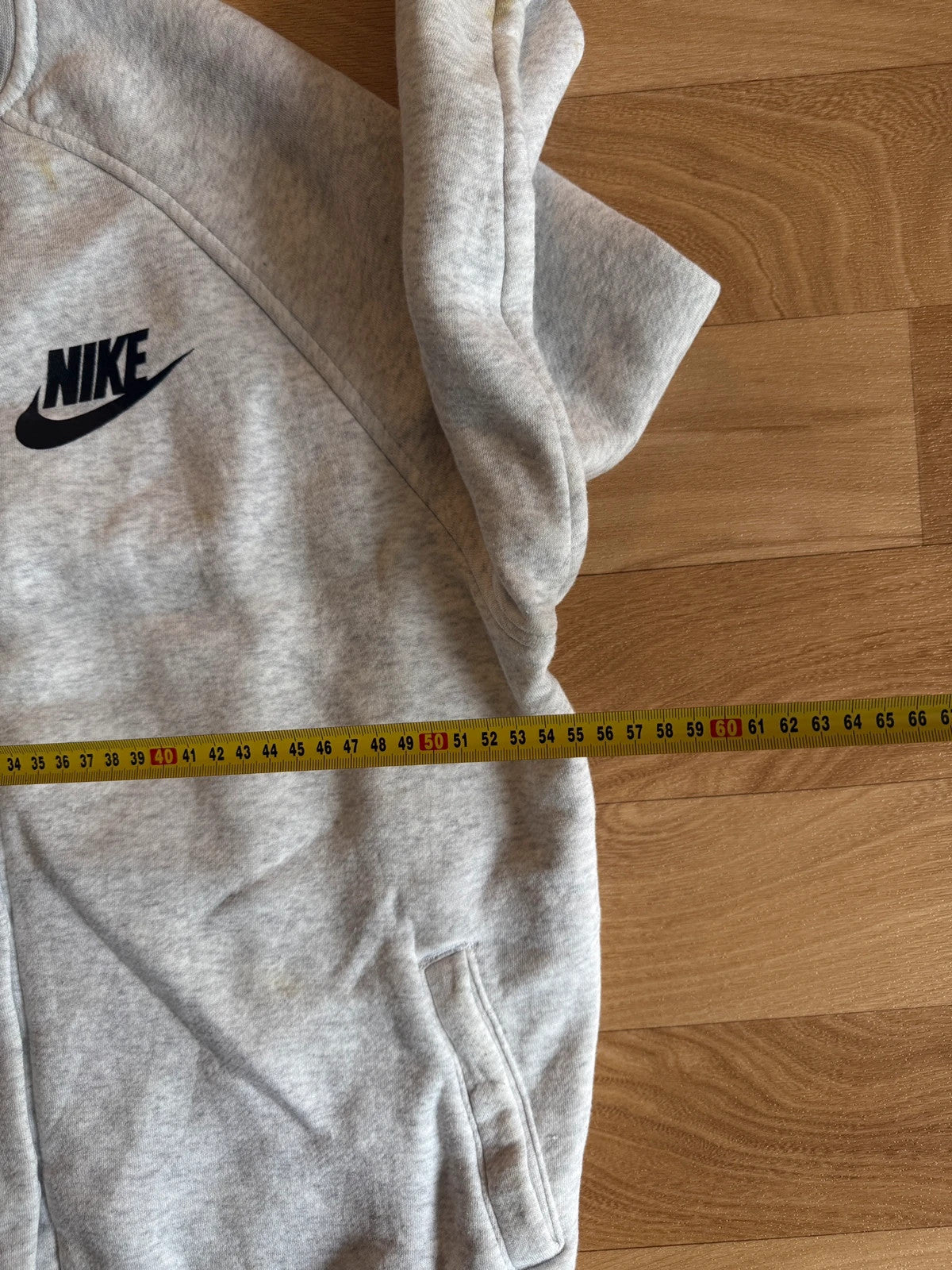 Nike Grey Marl Button Up Vintage Varsity Bomber Sweatshirt Jacket Mens