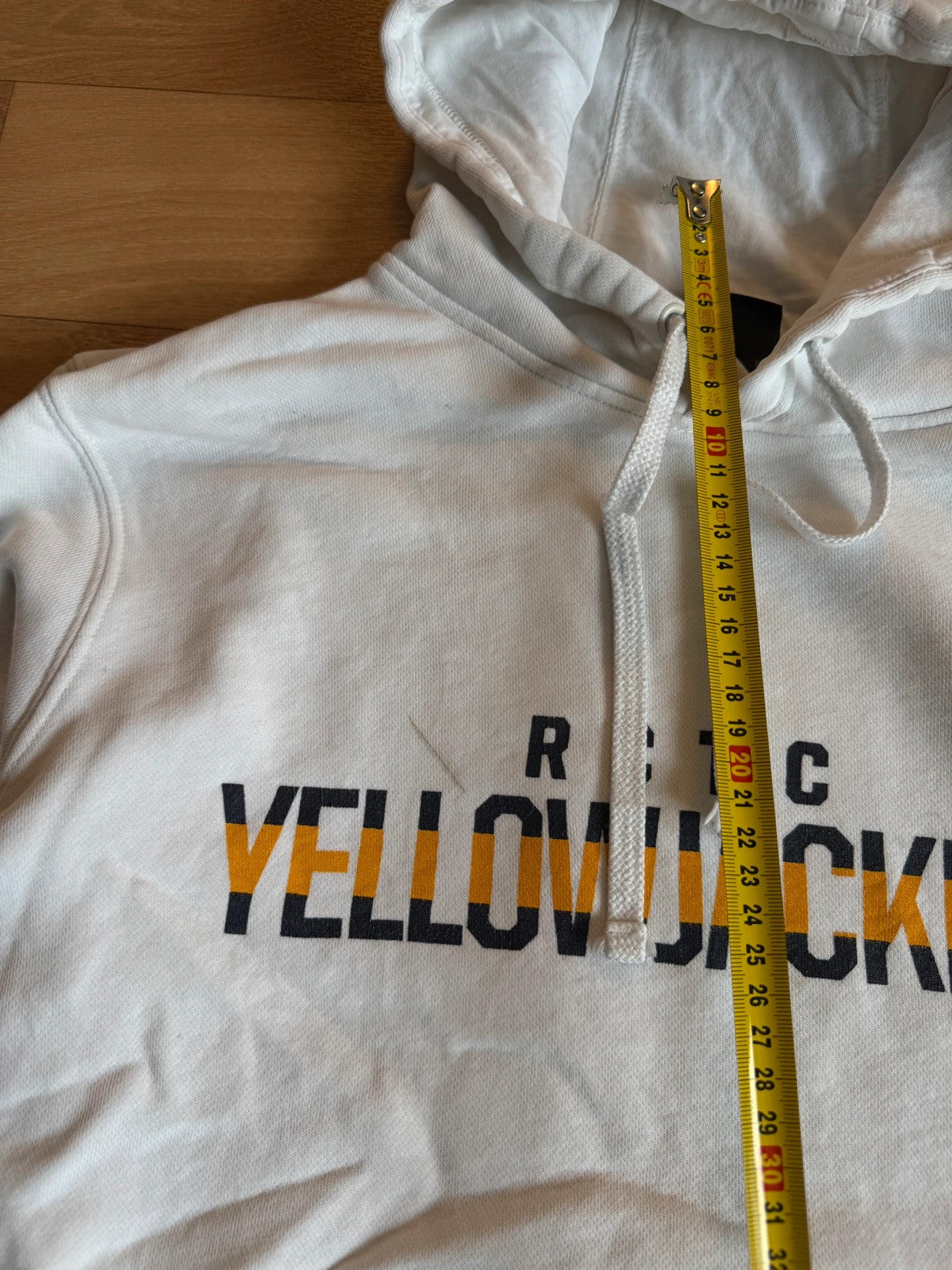 Nike White Yellow Jackets Spellout Vintage Collegiate Athletic Hoodie Mens