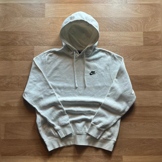Nike White Embroidered Futura Logo casual Streetwear Pullover Hoodie Mens