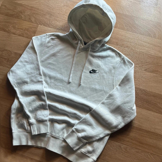 Nike White Embroidered Futura Logo casual Streetwear Pullover Hoodie Mens