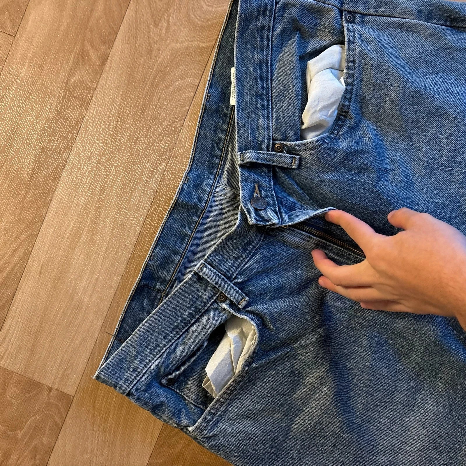 Wrangler Blue Denim Workwear Rugged Mens