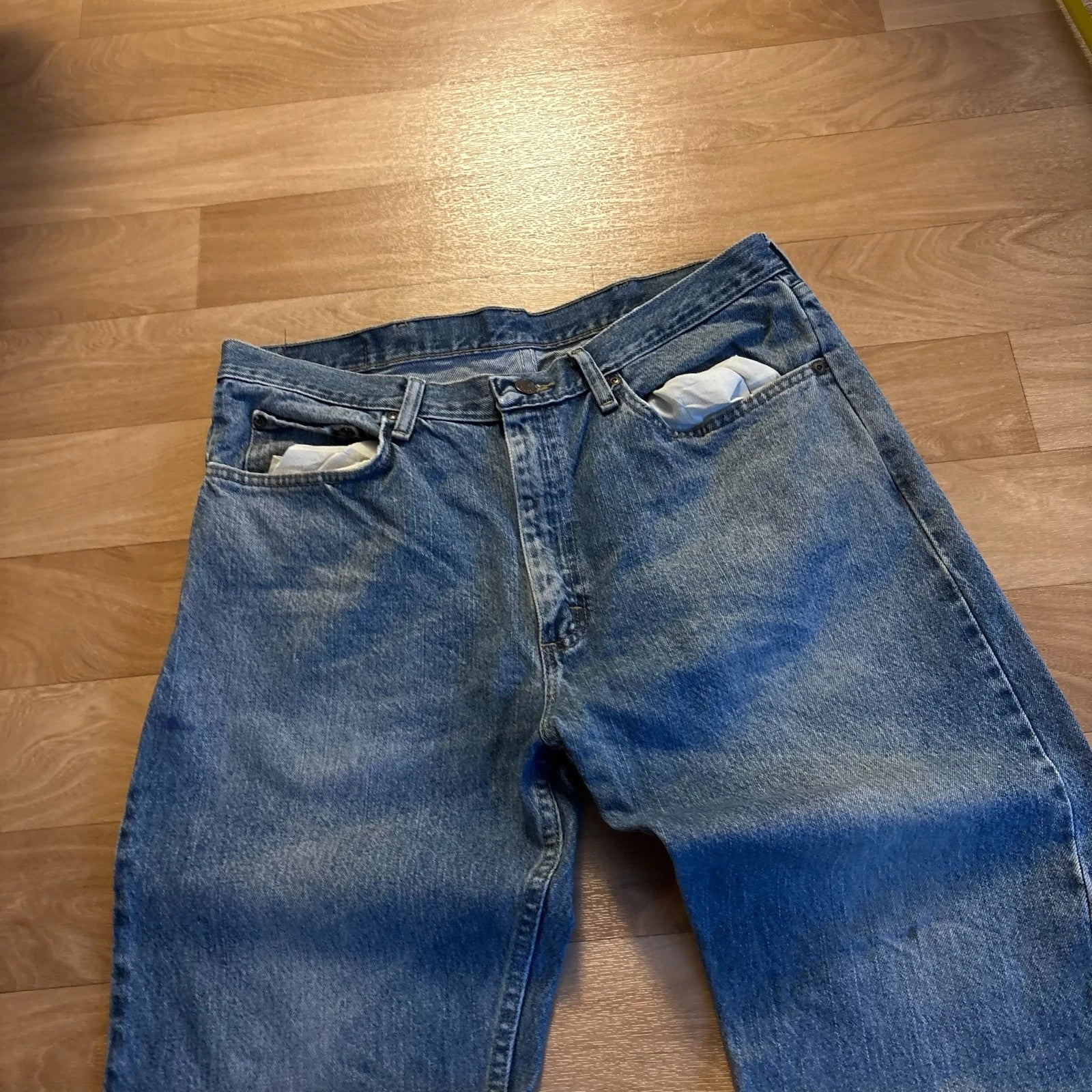 Wrangler Blue Denim Workwear Rugged Mens