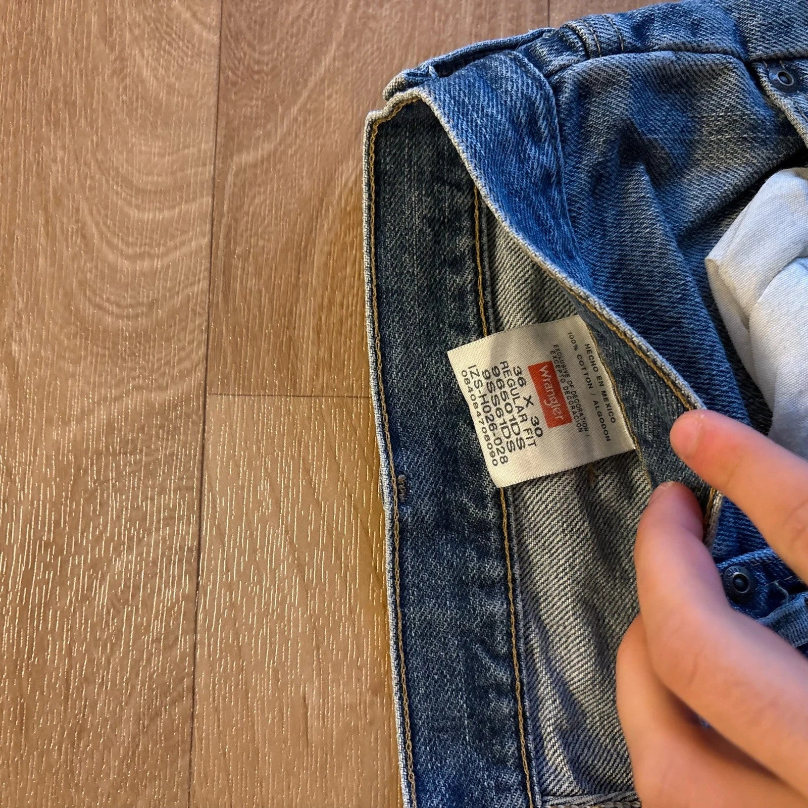 Wrangler Blue Denim Workwear Rugged Mens