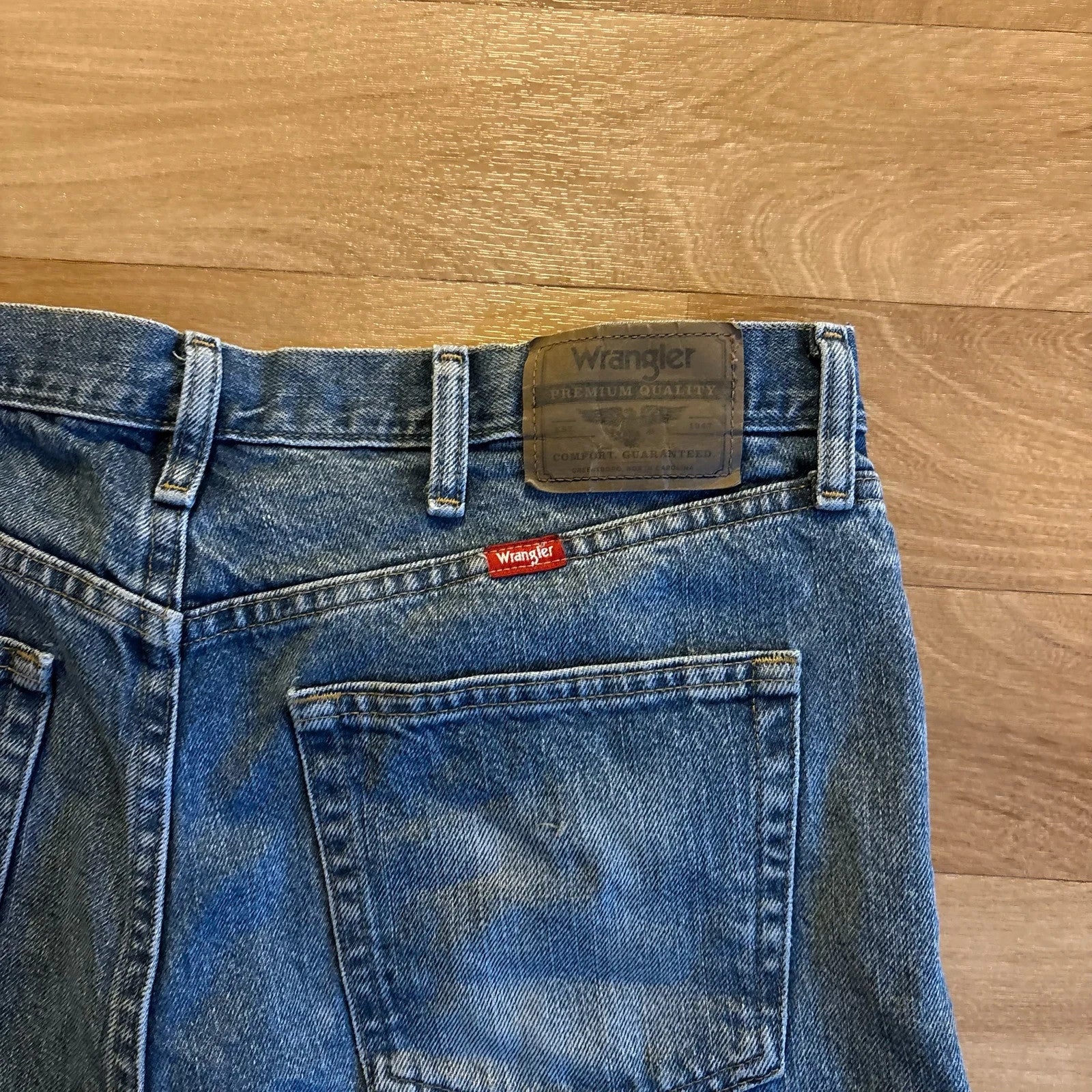 Wrangler Blue Denim Workwear Rugged Mens