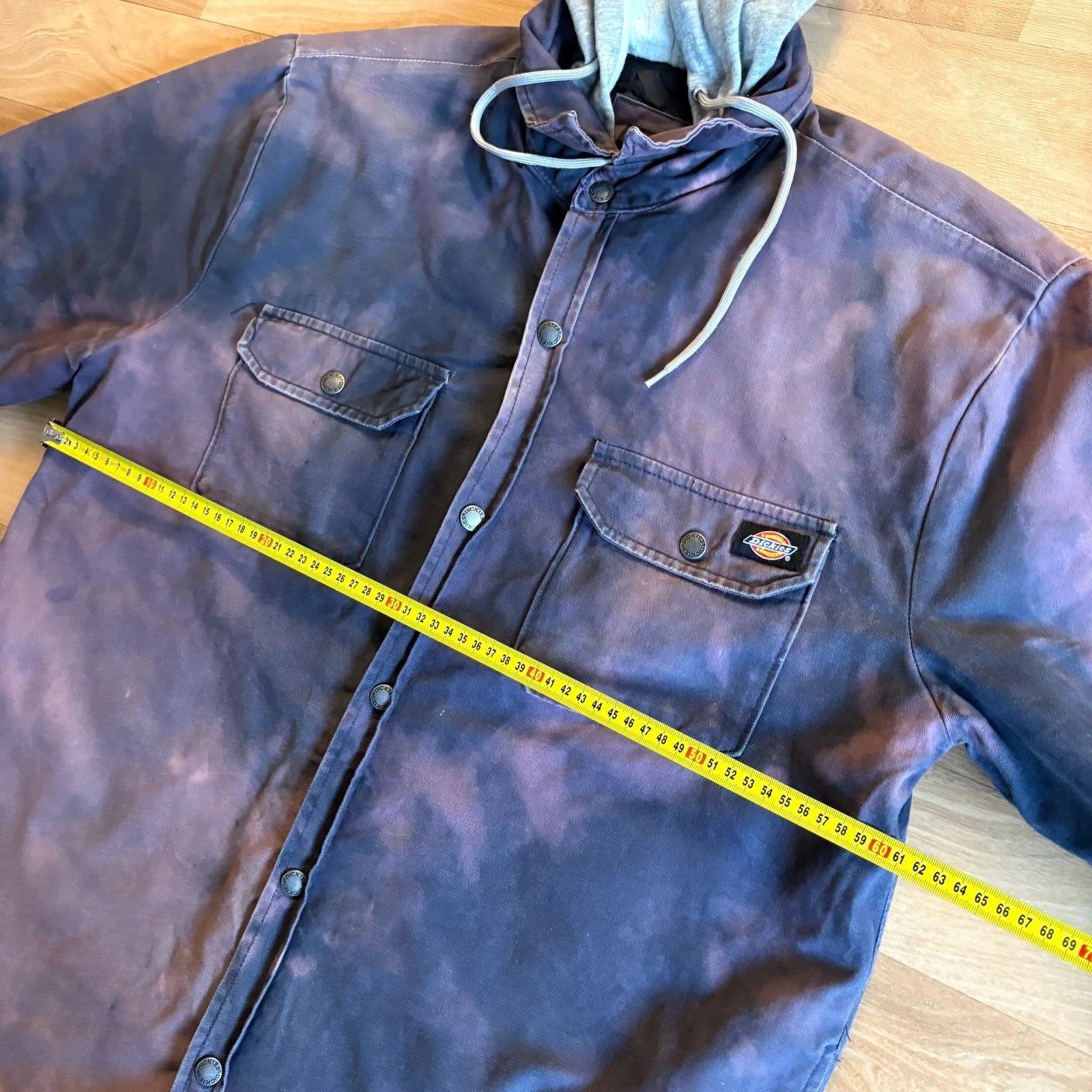 Dickies Purple Patina Hooded Shirt Jacket Rare Vintage Washed Workwear Shacket Mens