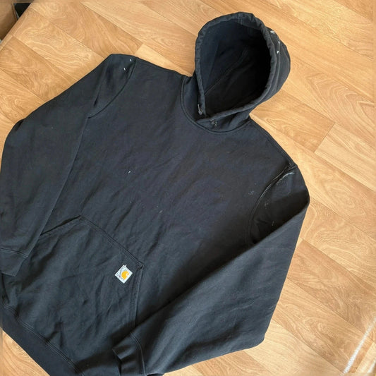 Carhartt Black Loose Fit Workwear Vintage Hoodie rugged Streetwear Mens