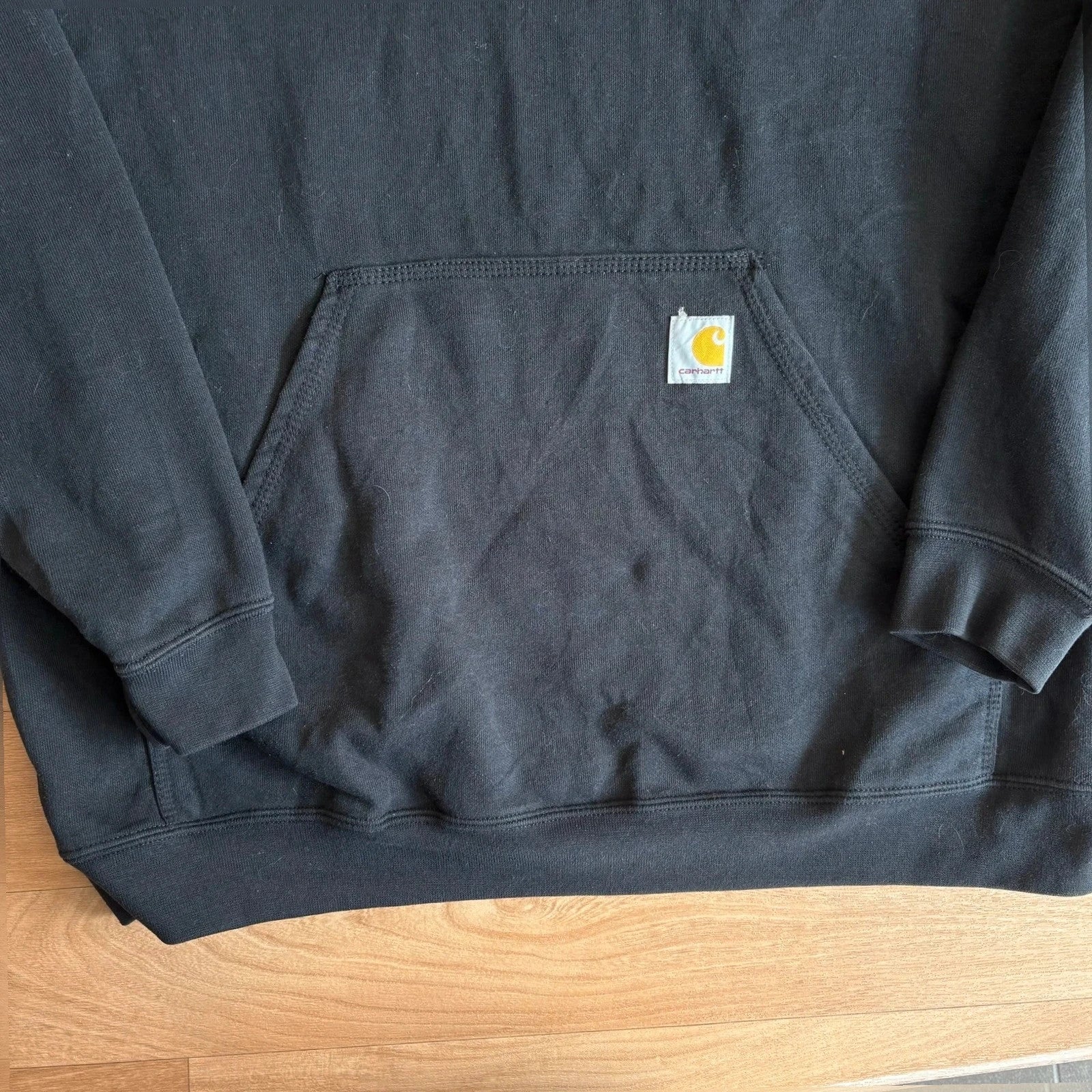 Carhartt Black Loose Fit Workwear Vintage Hoodie rugged Streetwear Mens