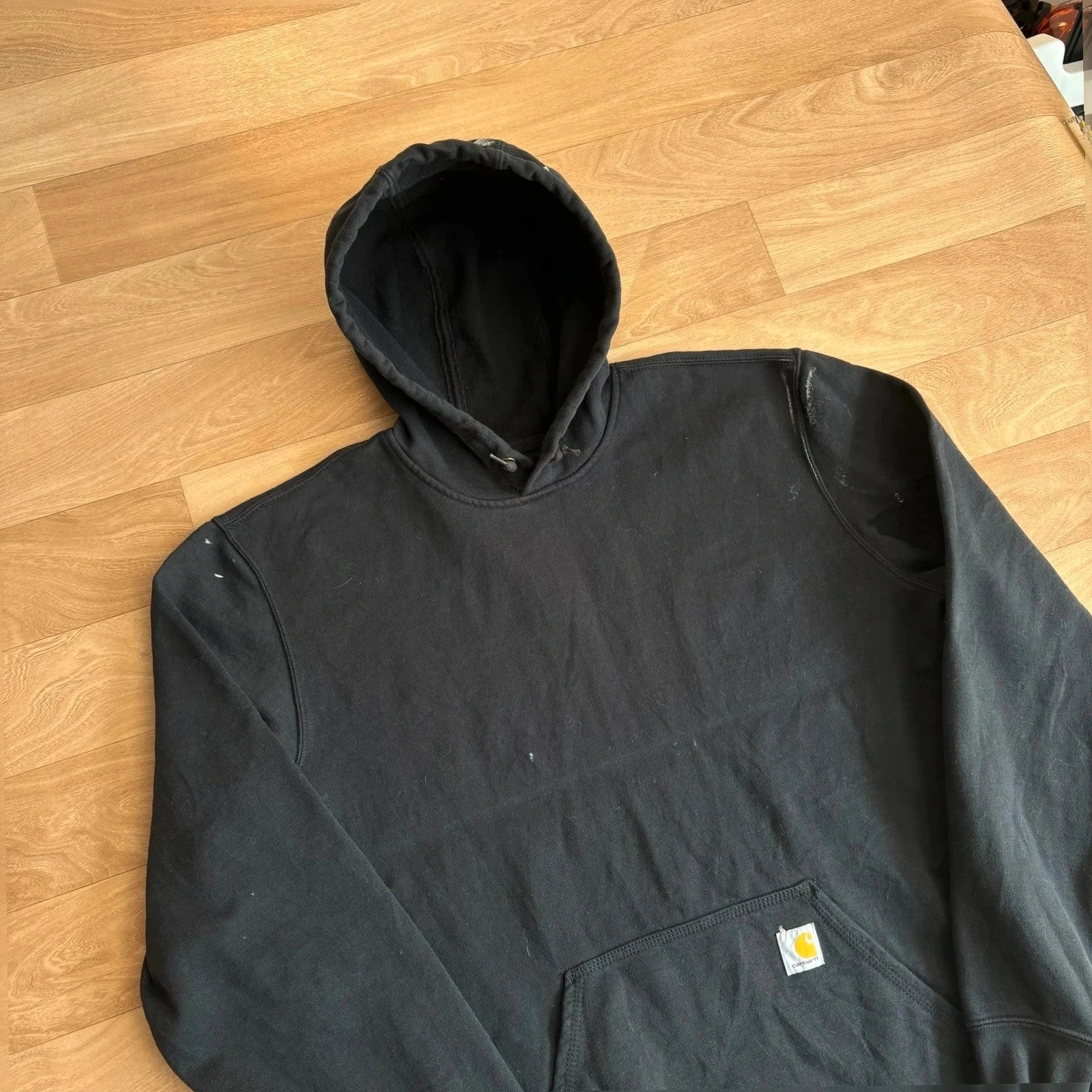 Carhartt Black Loose Fit Workwear Vintage Hoodie rugged Streetwear Mens