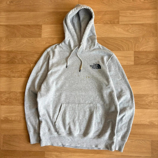 The North Face Grey Marl Logo embroidered Vintage Hoodie Outdoor Streetwear Mens