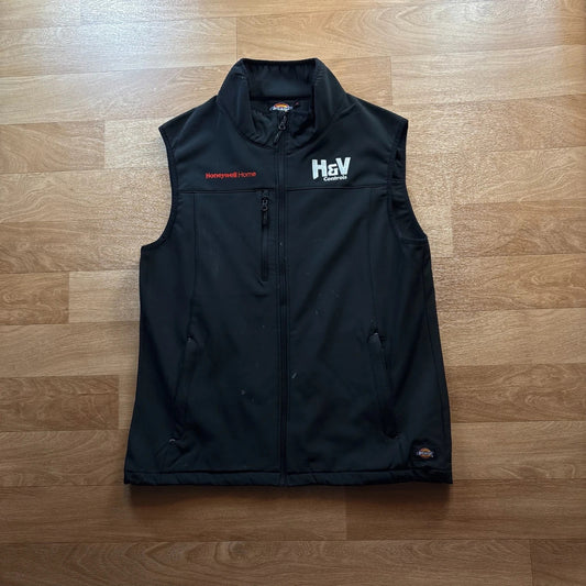 Dickies Black Softshell Gilet Honeywell Home H and V Controls Embroidered Zip Vest Mens