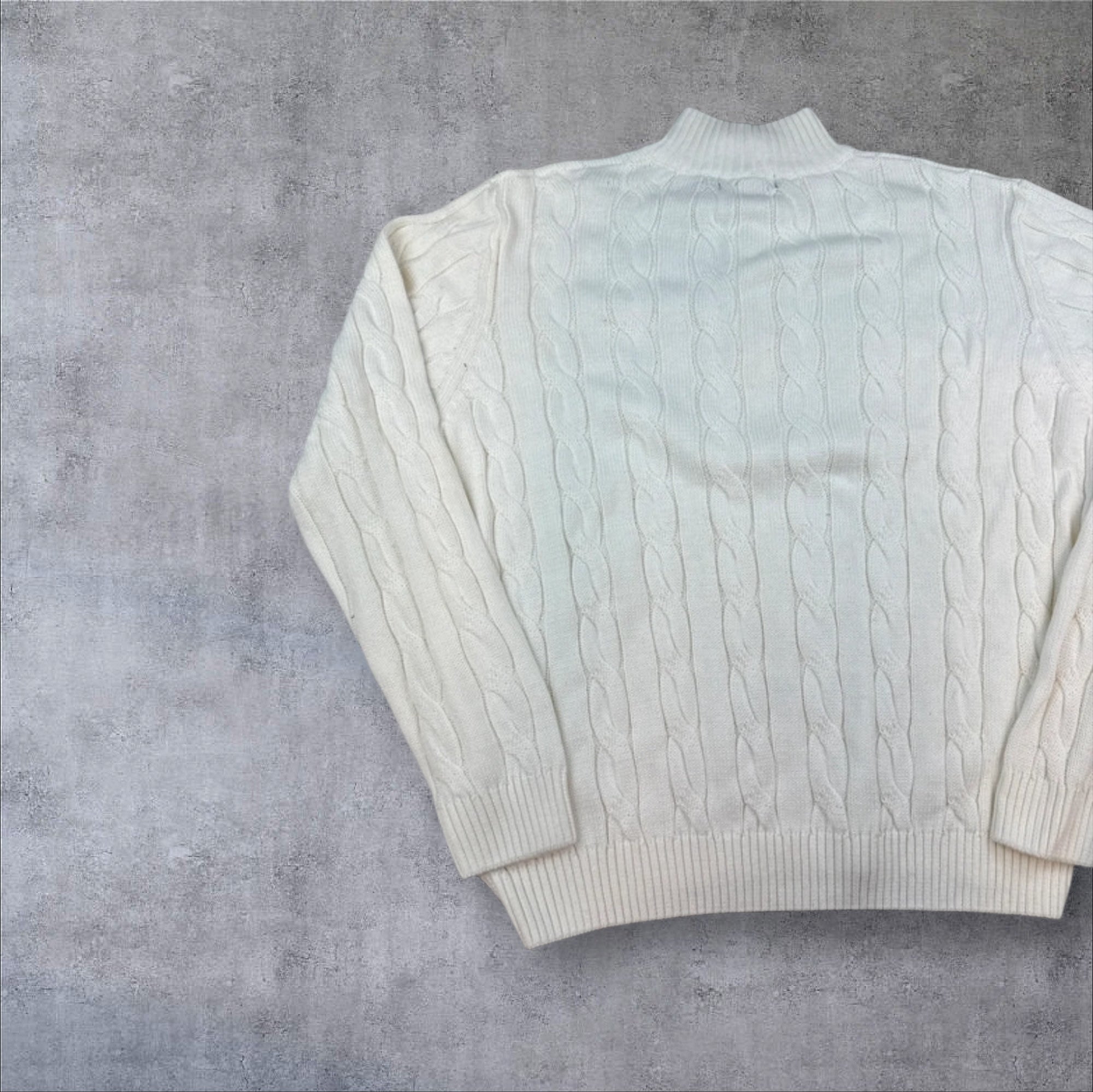 Polo Ralph Lauren creamy White cable knit 1/4 zip sweater