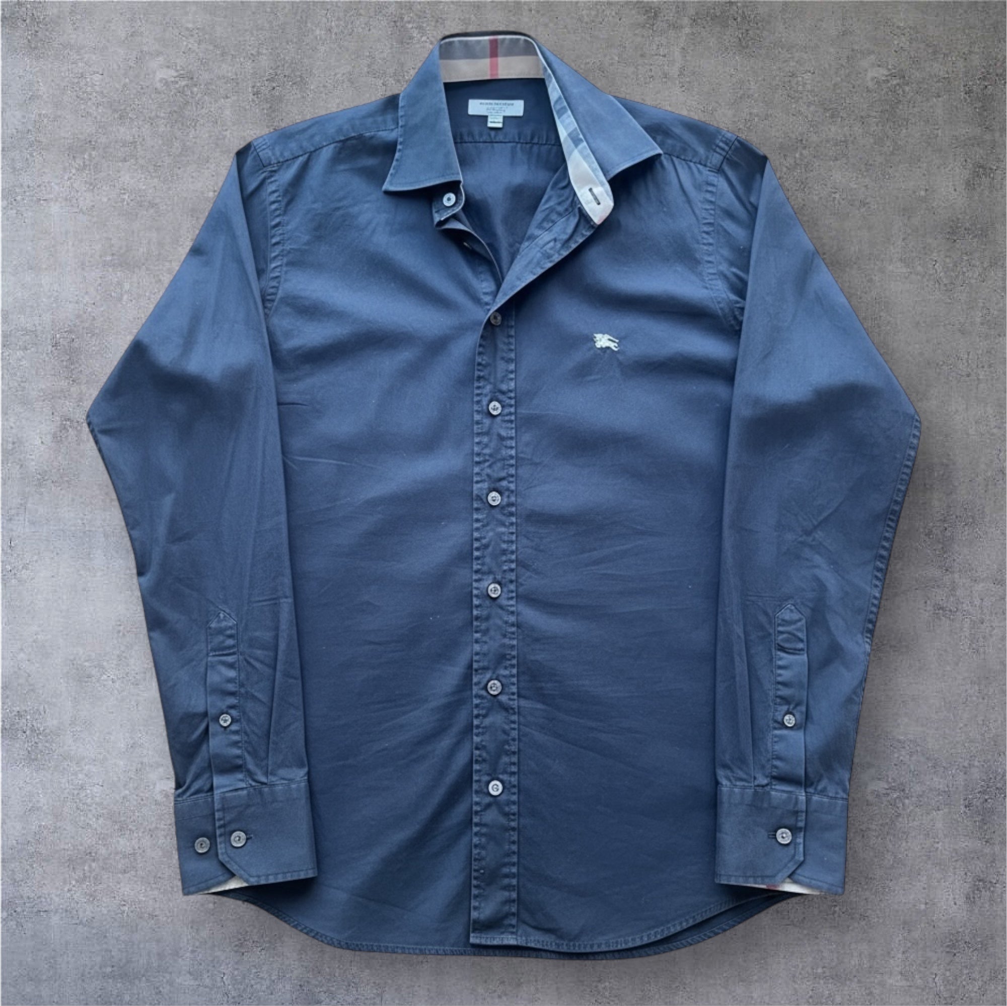 Burberry black long sleeve polo shirt