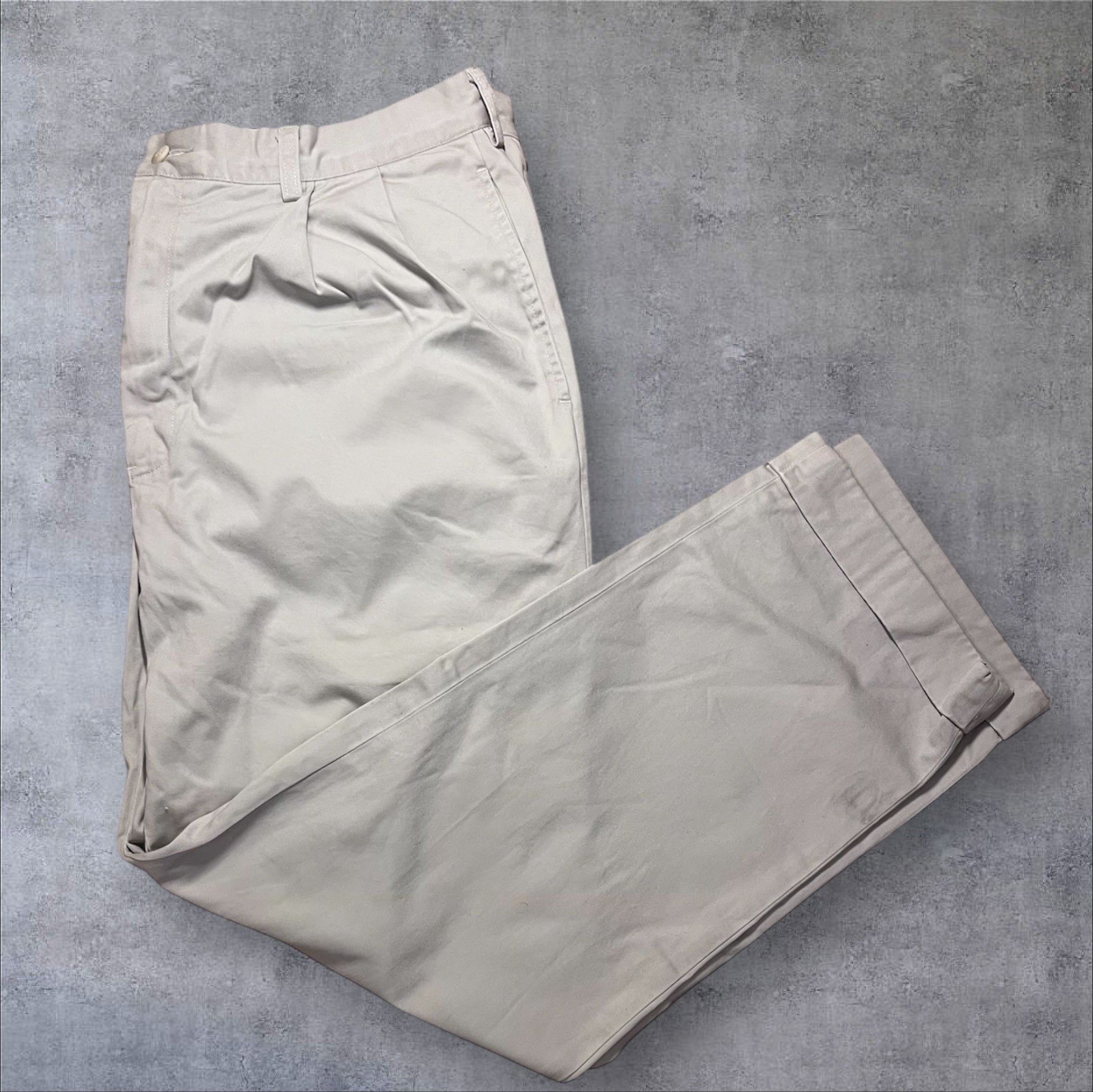 POLO By RALPH LAUREN Mens Beige CHINO Pants Pleated - Waist 36 - RRP