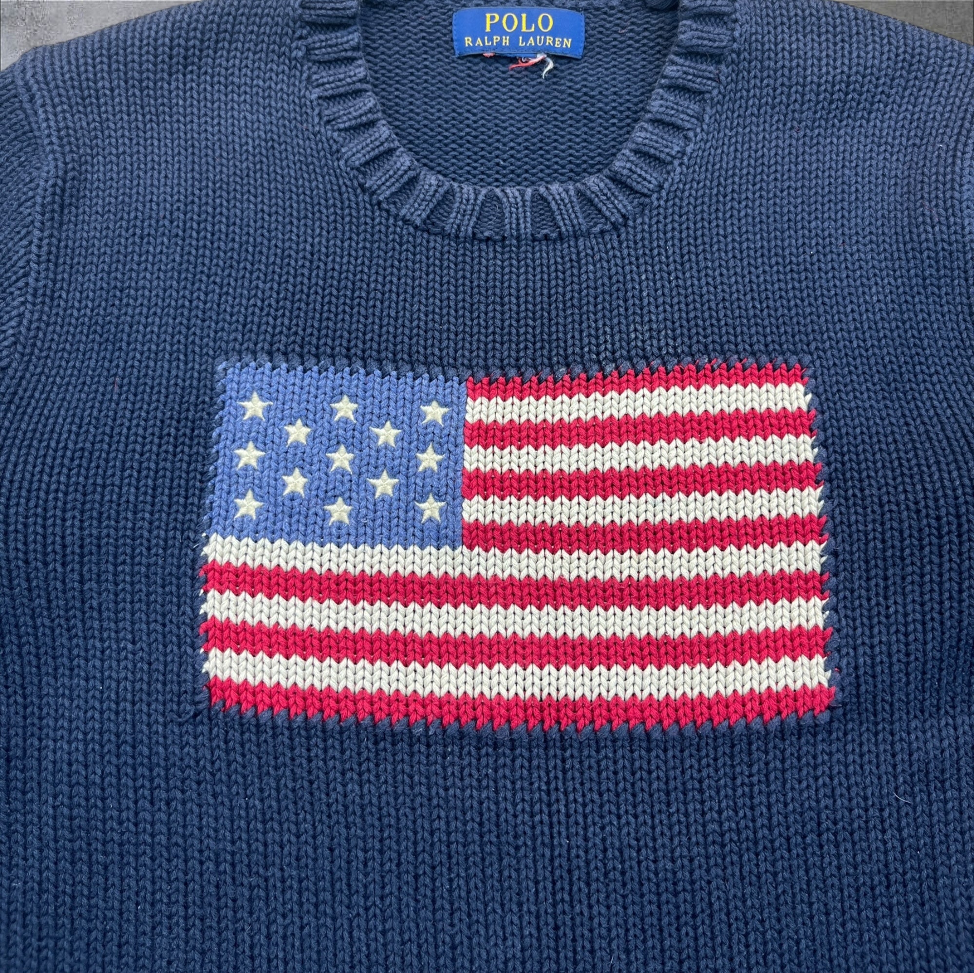 Ralph Lauren granatowy sweater America flag