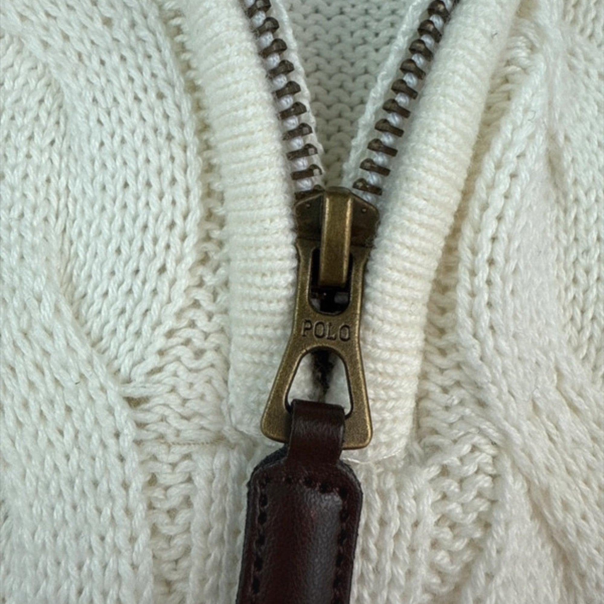 Polo Ralph Lauren creamy White cable knit 1/4 zip sweater