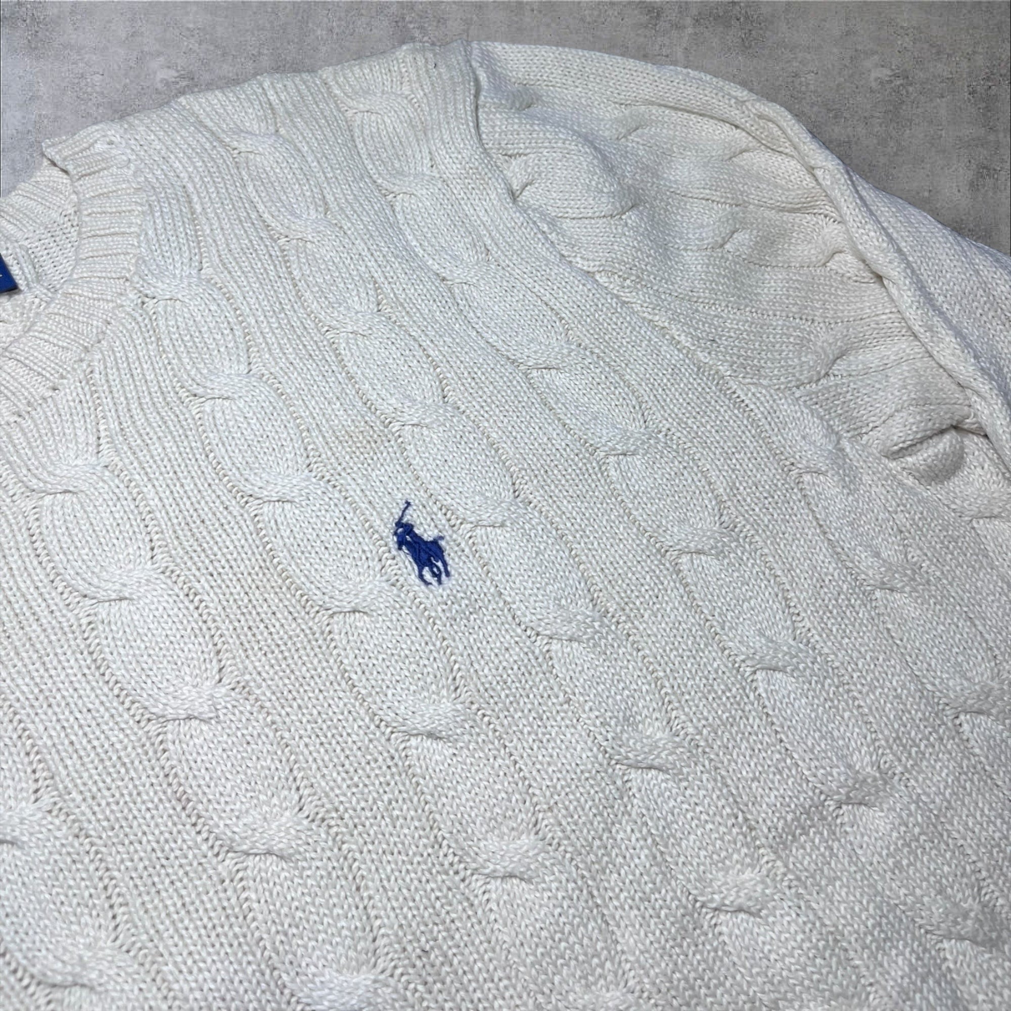 Polo Ralph Lauren white cable knit sweater