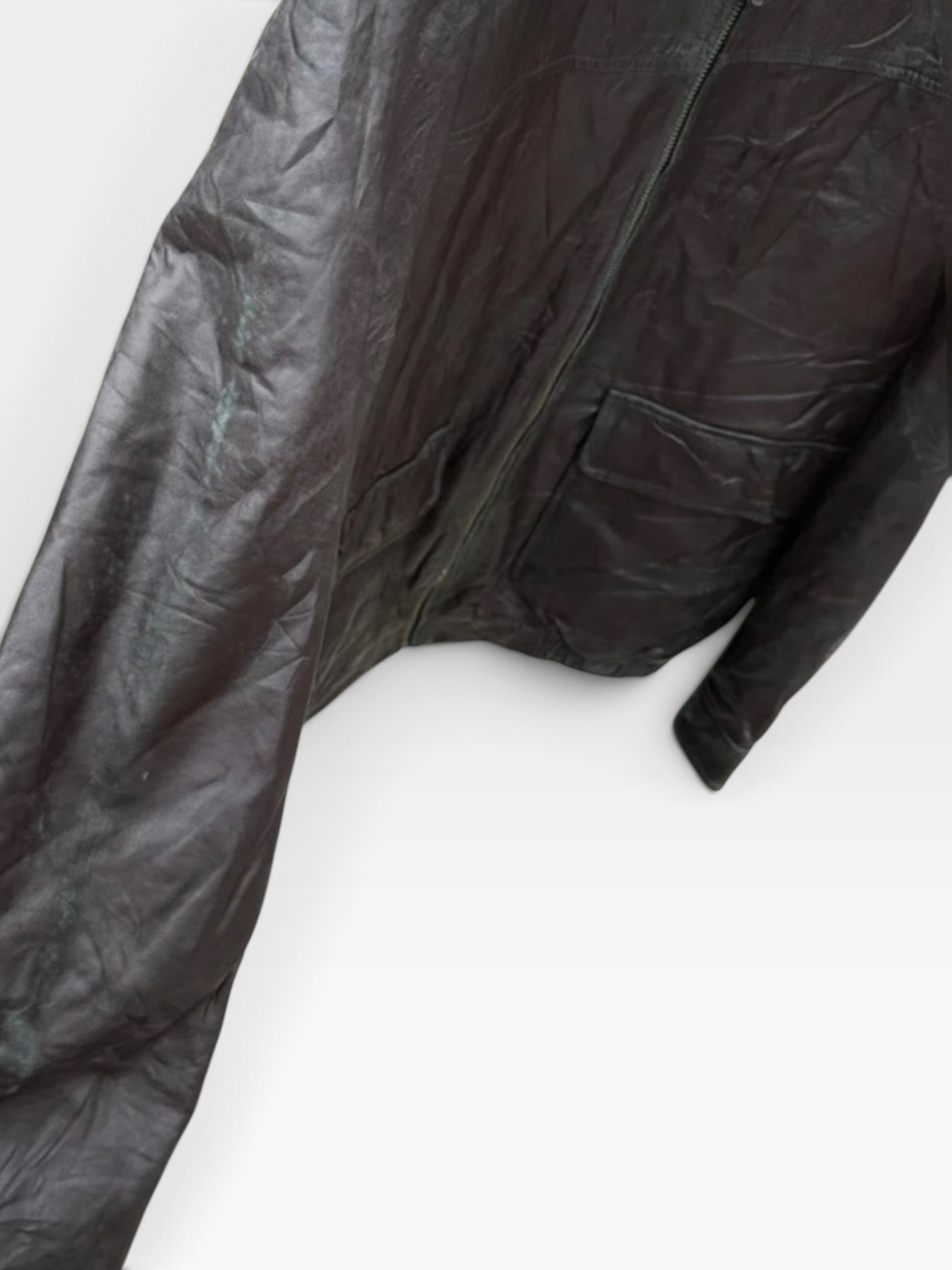 Vintage Cherokee Genuine Leather Bomber Jacket in Chestnut Brown, XL