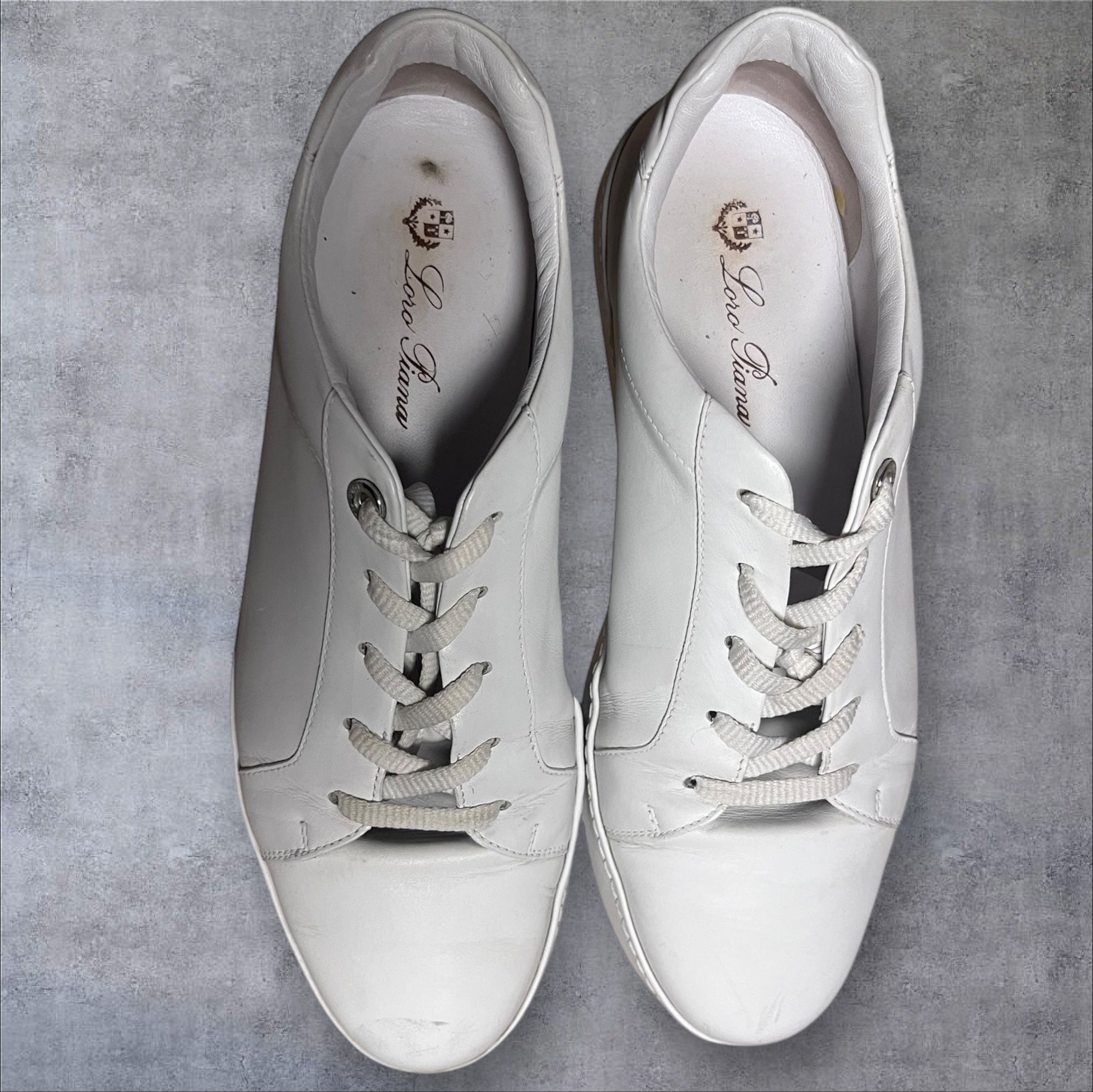 Loro Piana - White Leather Sneakers