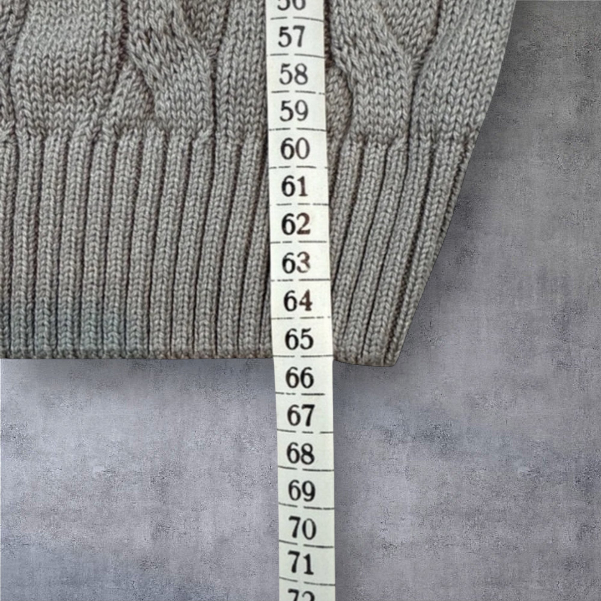 Polo Ralph Lauren grey cable knit 1/4 zip sweater