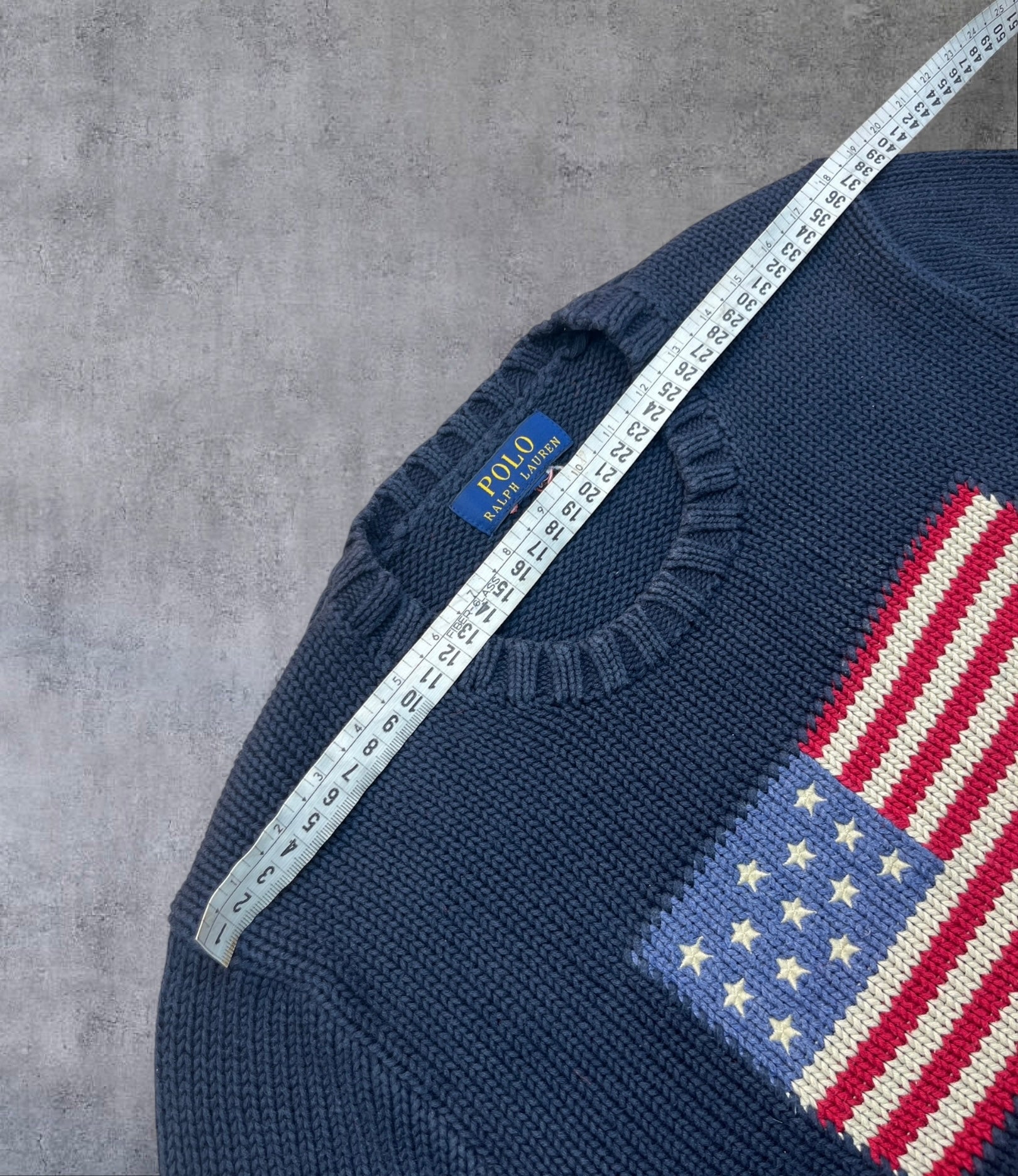 Ralph Lauren granatowy sweater America flag