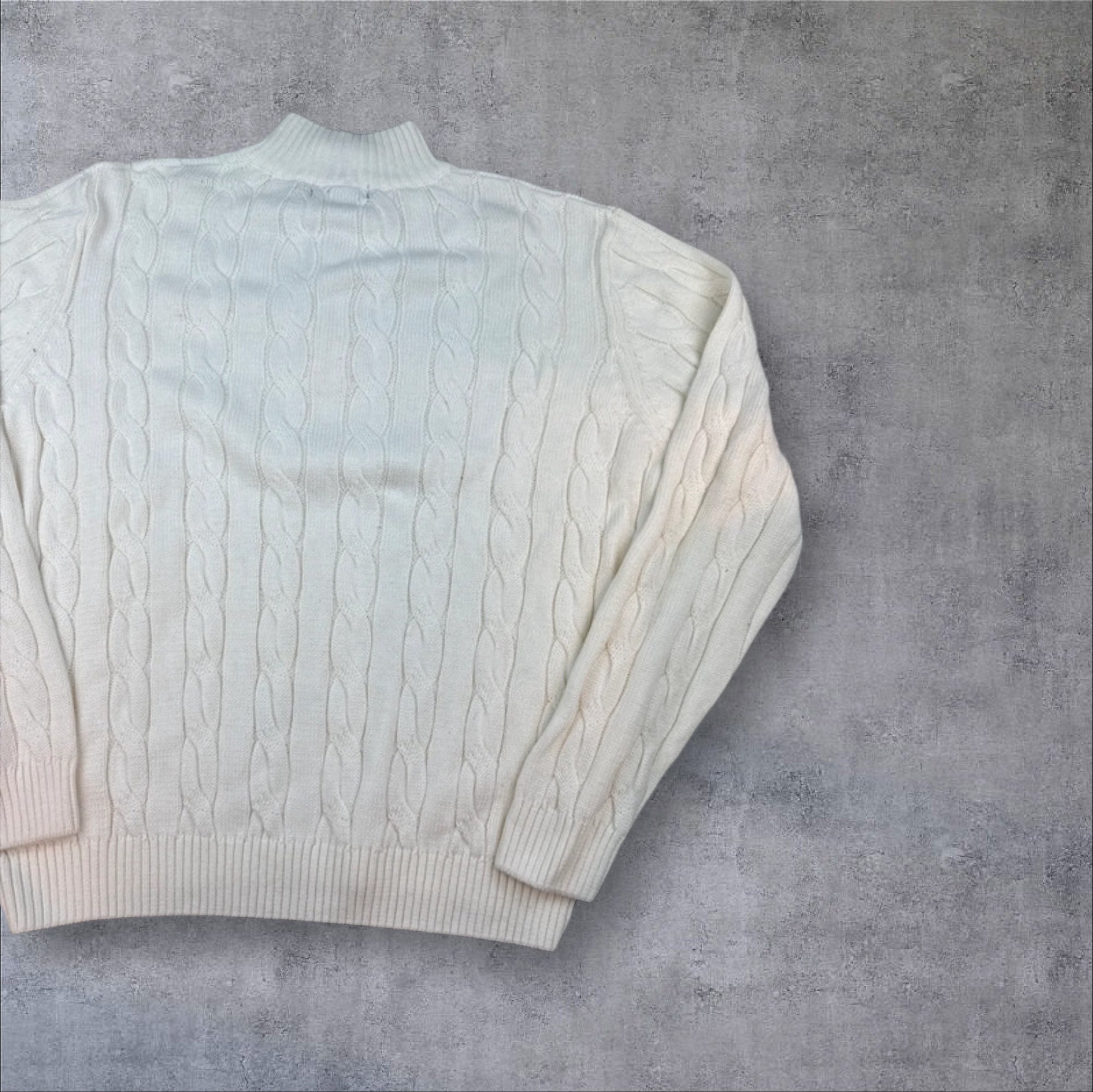 Polo Ralph Lauren creamy White cable knit 1/4 zip sweater