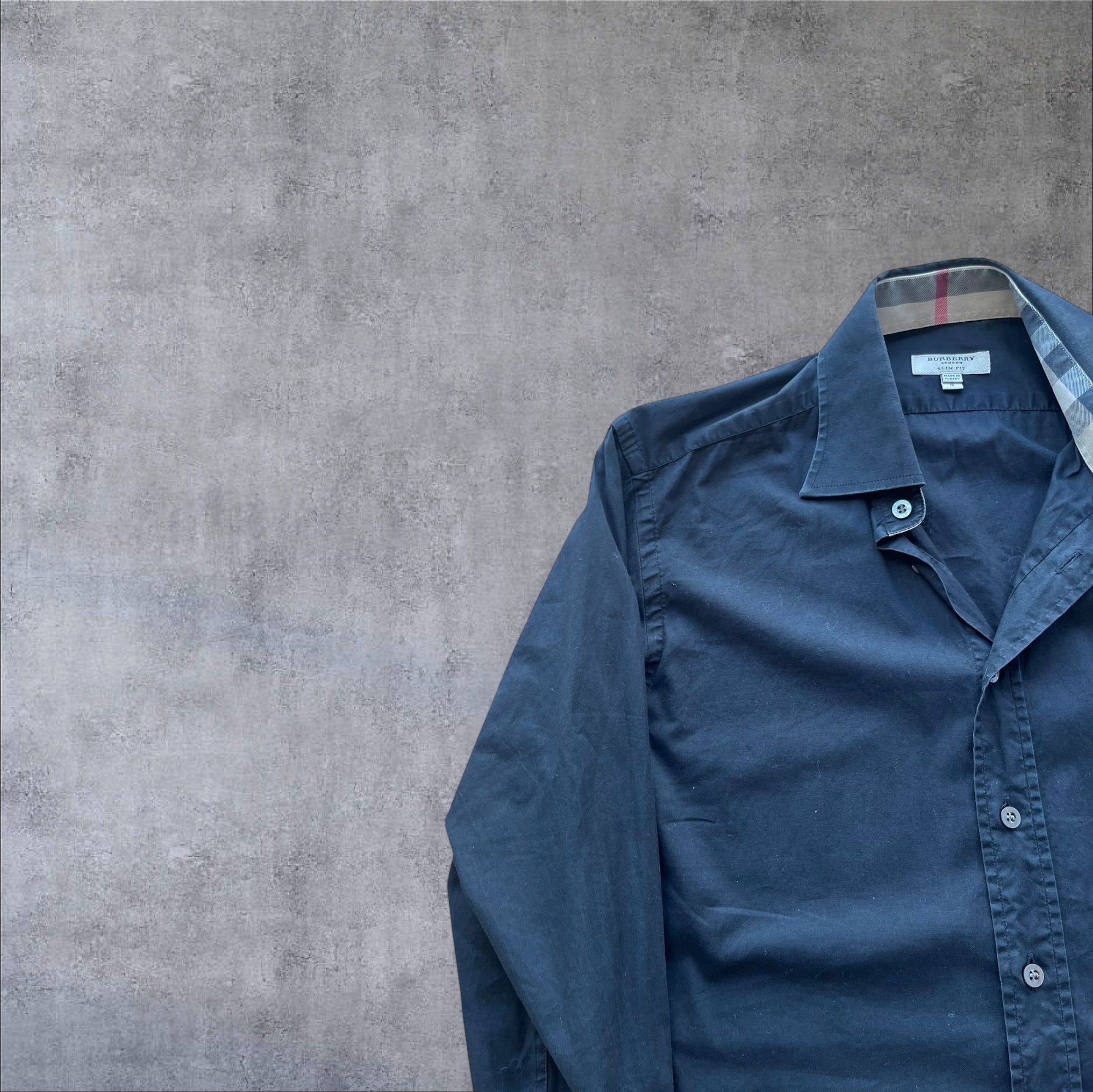 Burberry black long sleeve polo shirt