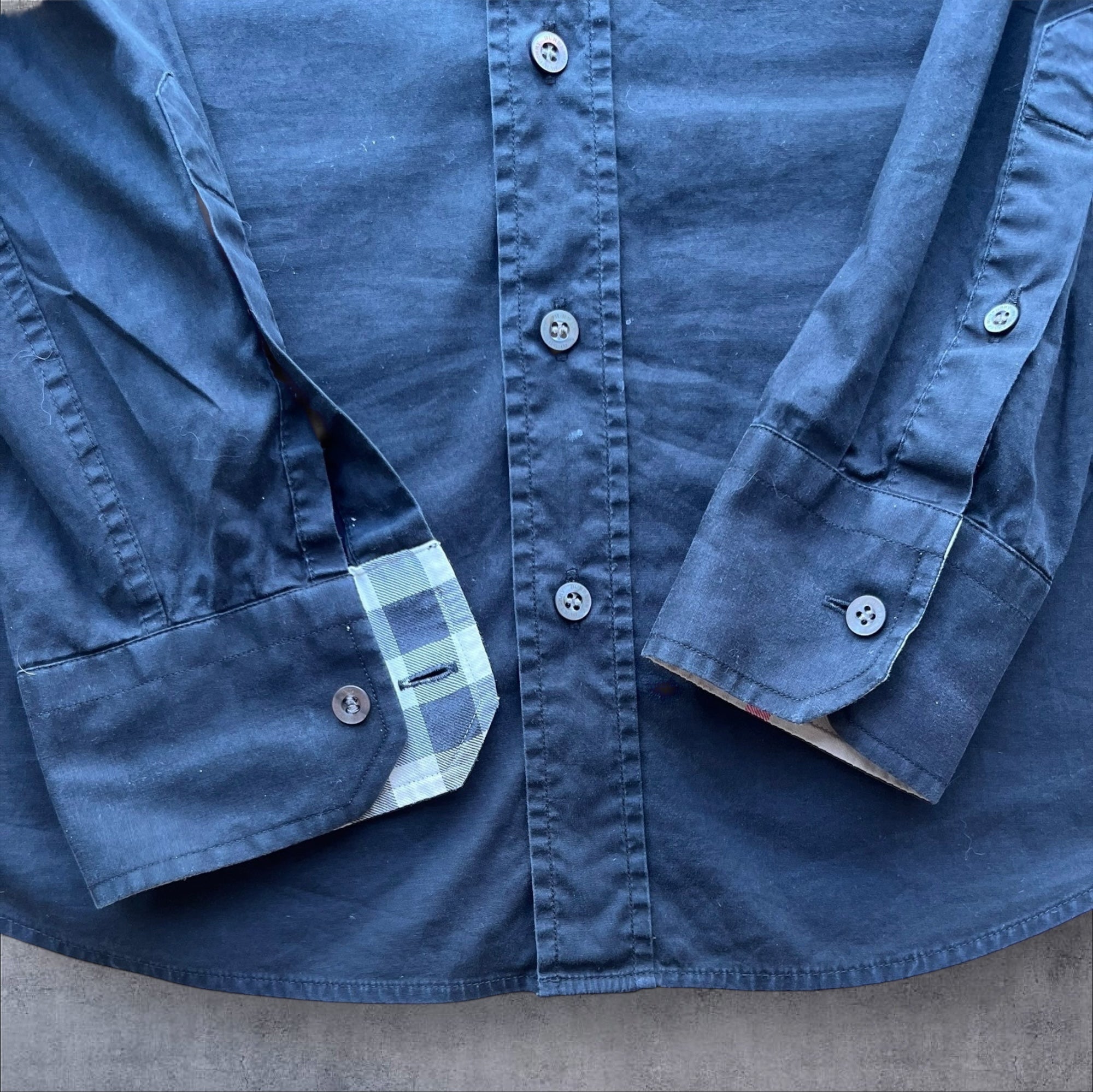 Burberry black long sleeve polo shirt