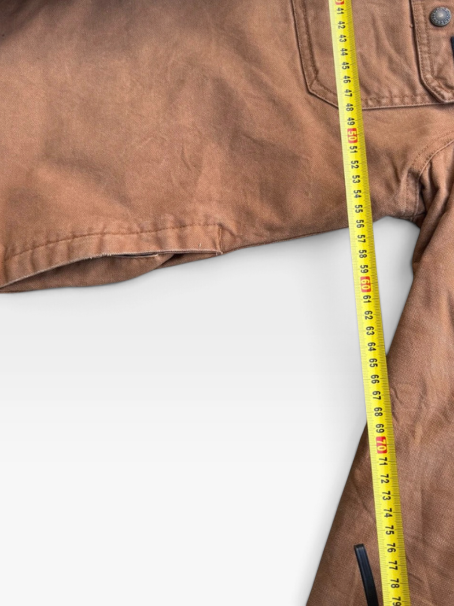 Dickies Heavyweight Duck Canvas Hooded Shirt Jacket in Brown, Snap Front, M