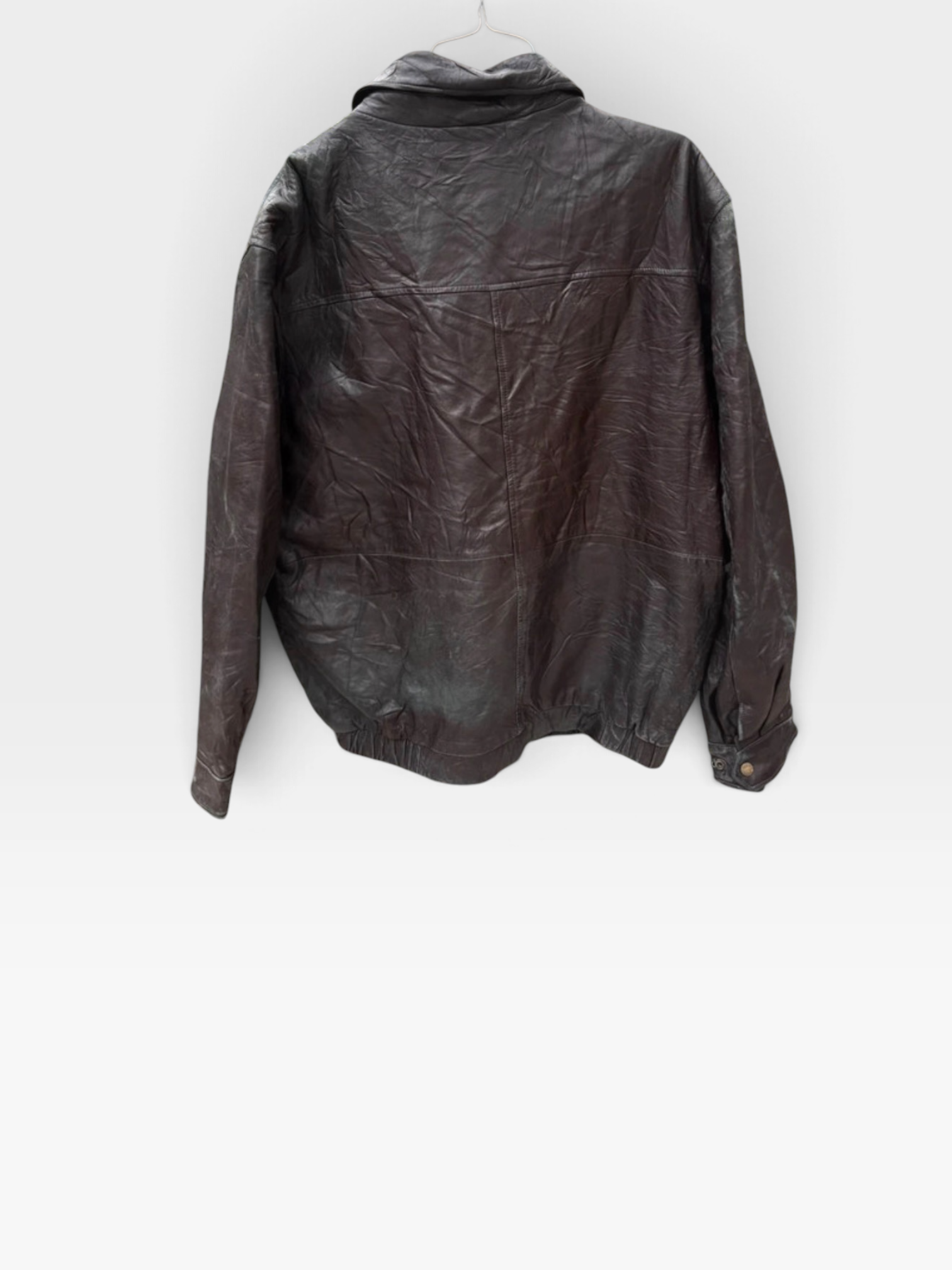 Vintage Cherokee Genuine Leather Bomber Jacket in Chestnut Brown, XL
