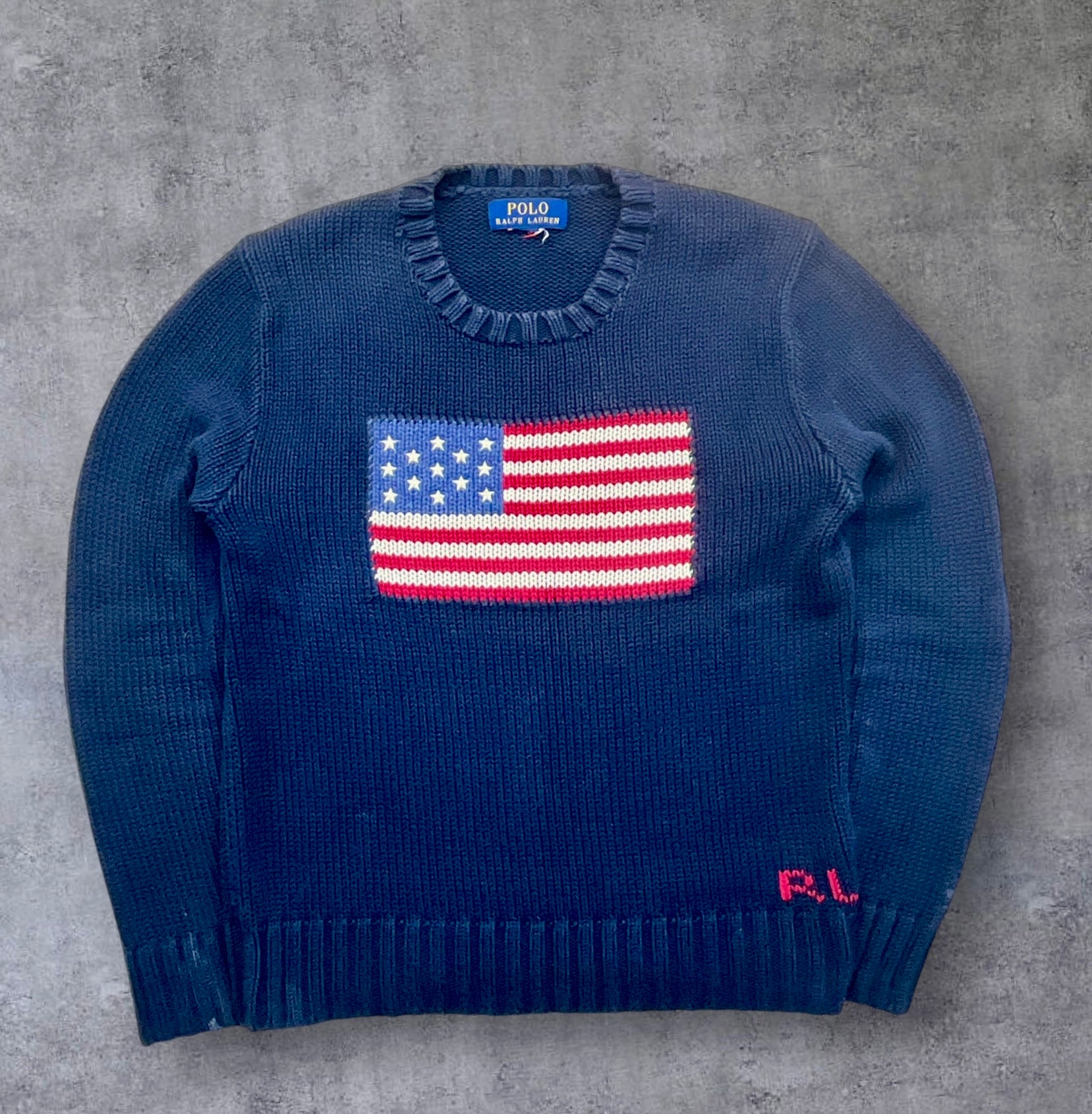 Ralph Lauren granatowy sweater America flag