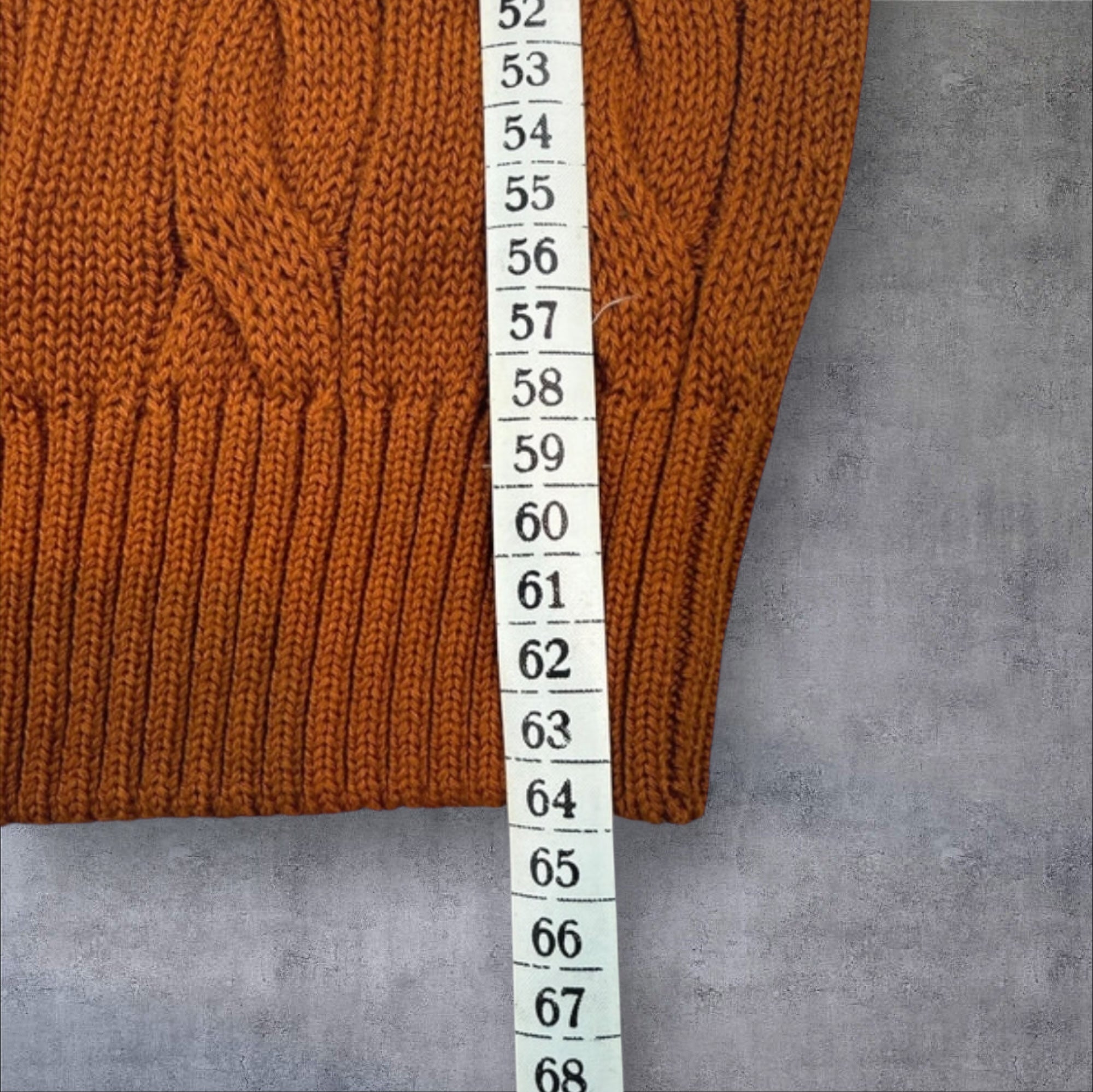 Polo Ralph Lauren ochre brown cable knit quarter zip sweater
