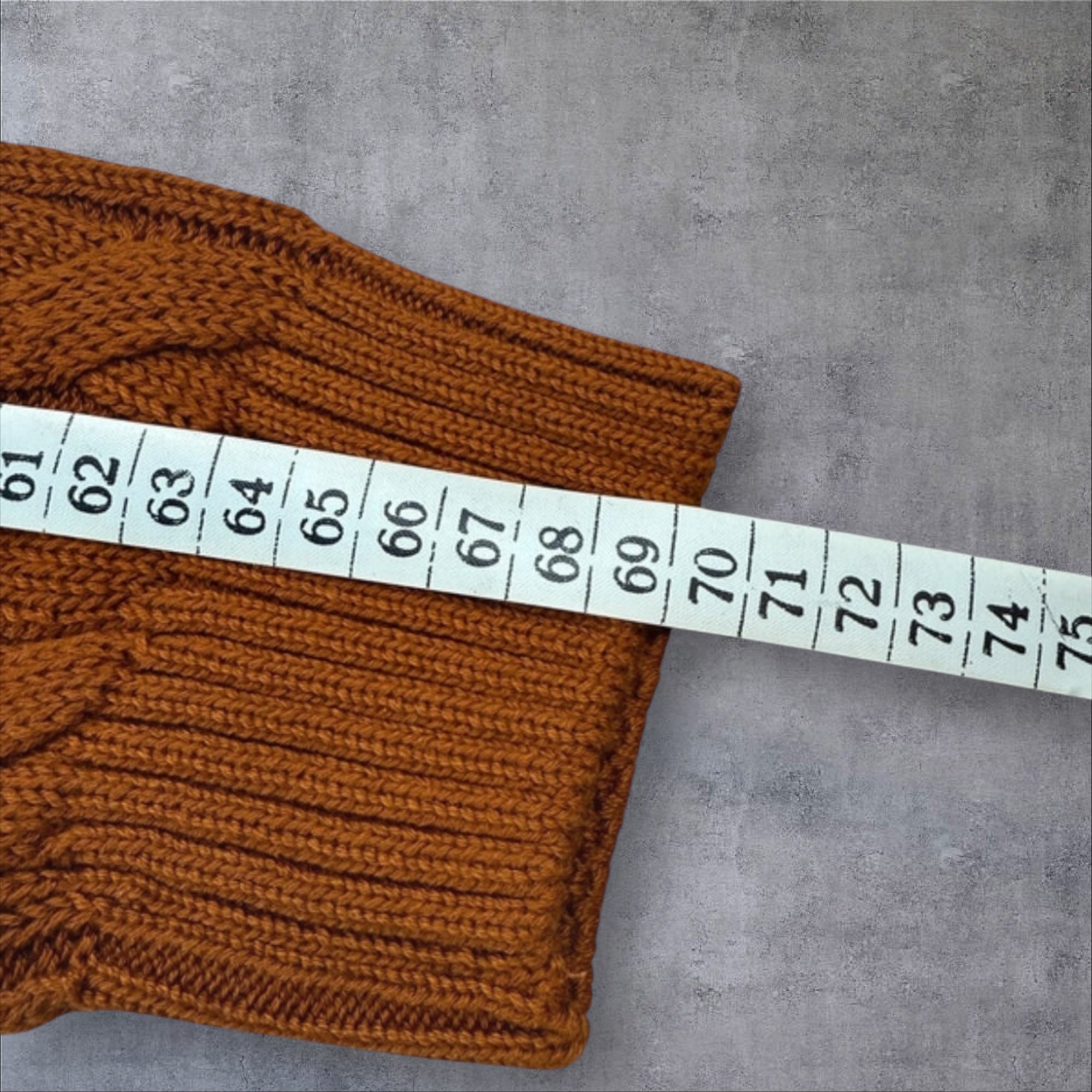 Polo Ralph Lauren ochre brown cable knit quarter zip sweater