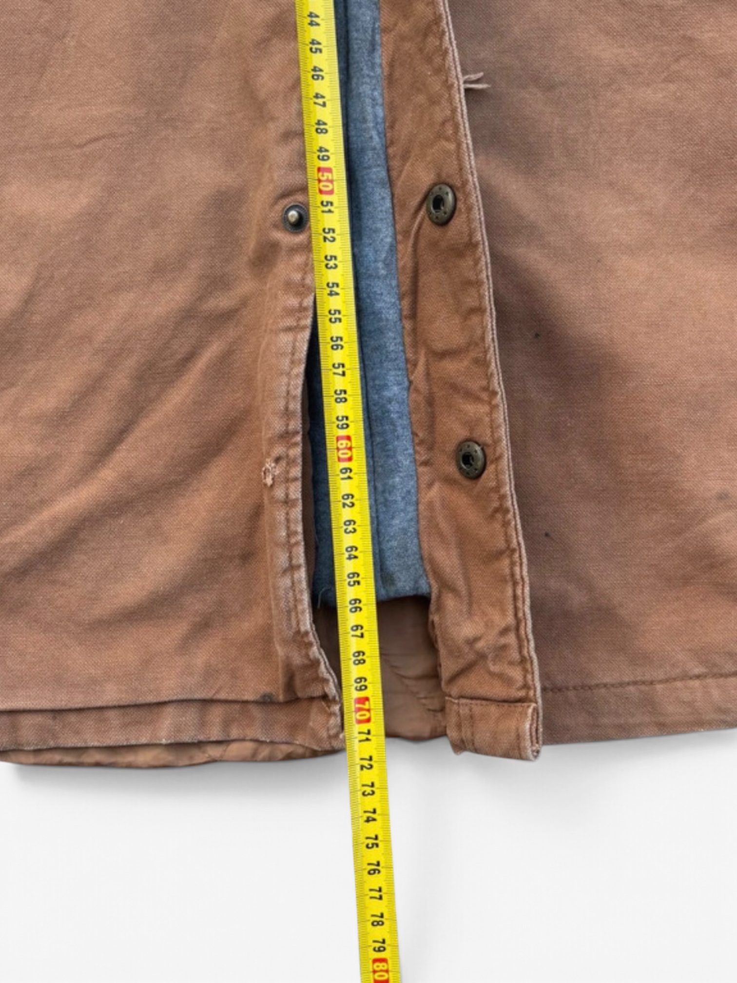 Dickies Heavyweight Duck Canvas Hooded Shirt Jacket in Brown, Snap Front, M