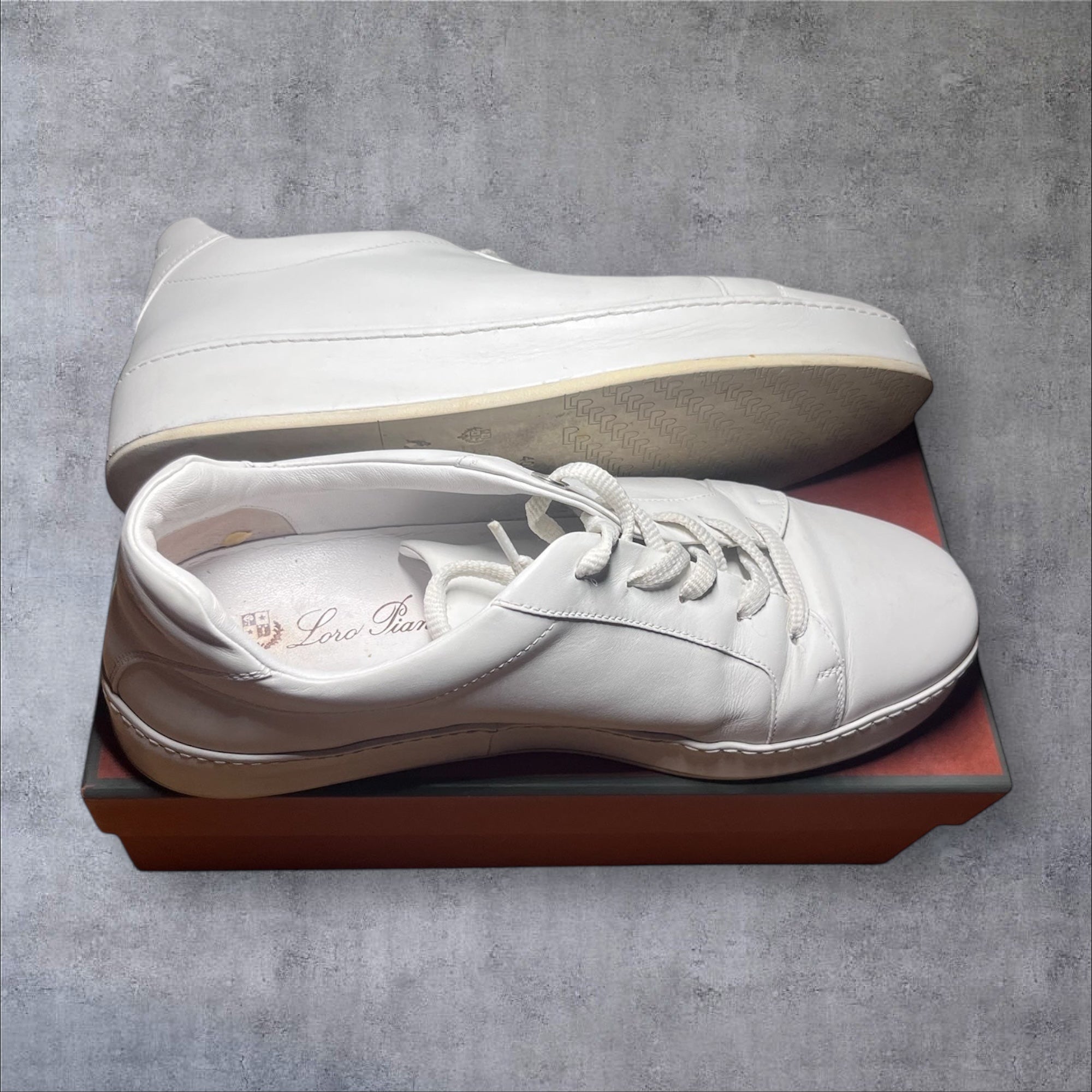 Loro Piana - White Leather Sneakers
