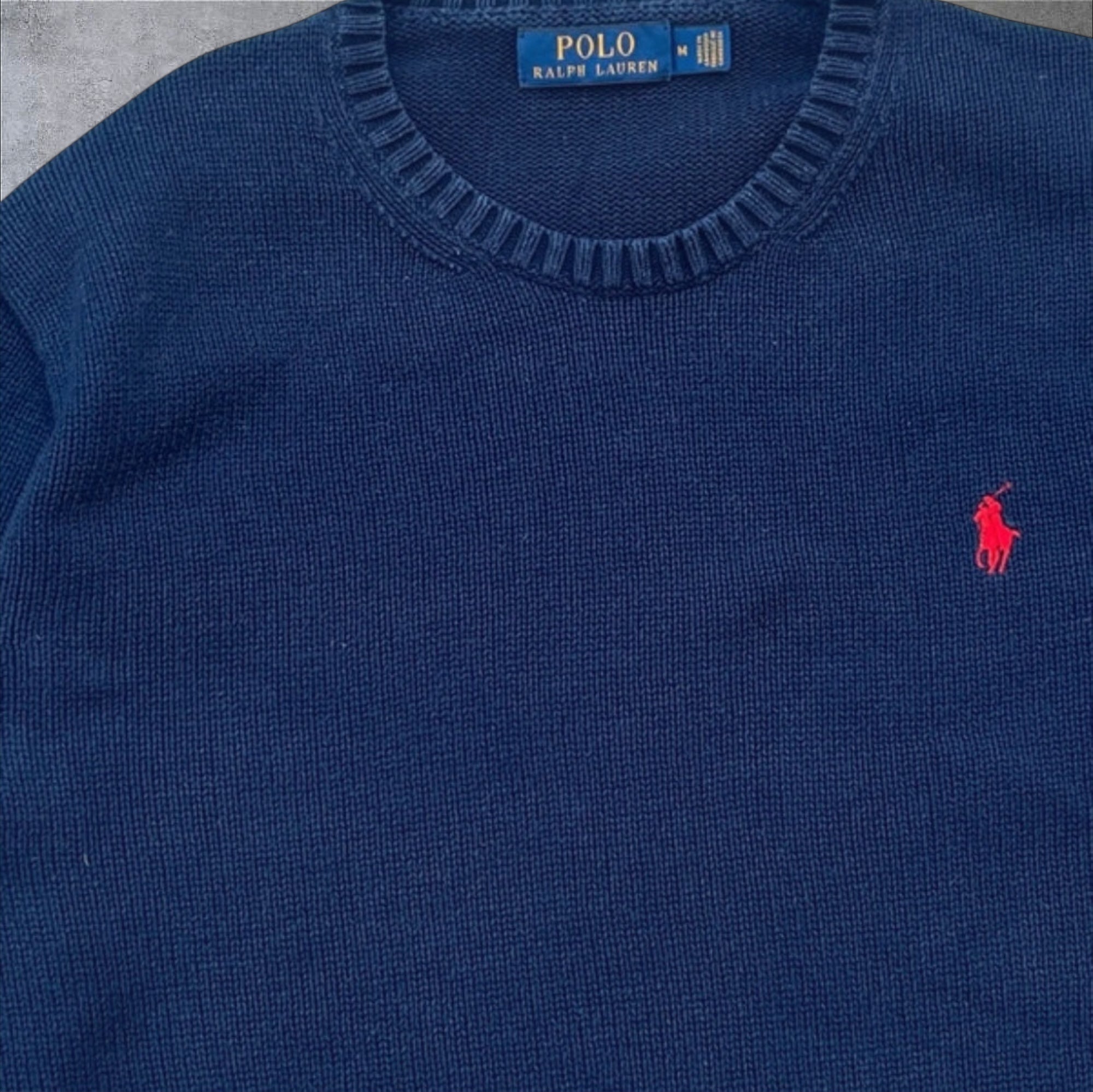 Polo Ralph Lauren Navy Blue classic sweater (red logo)