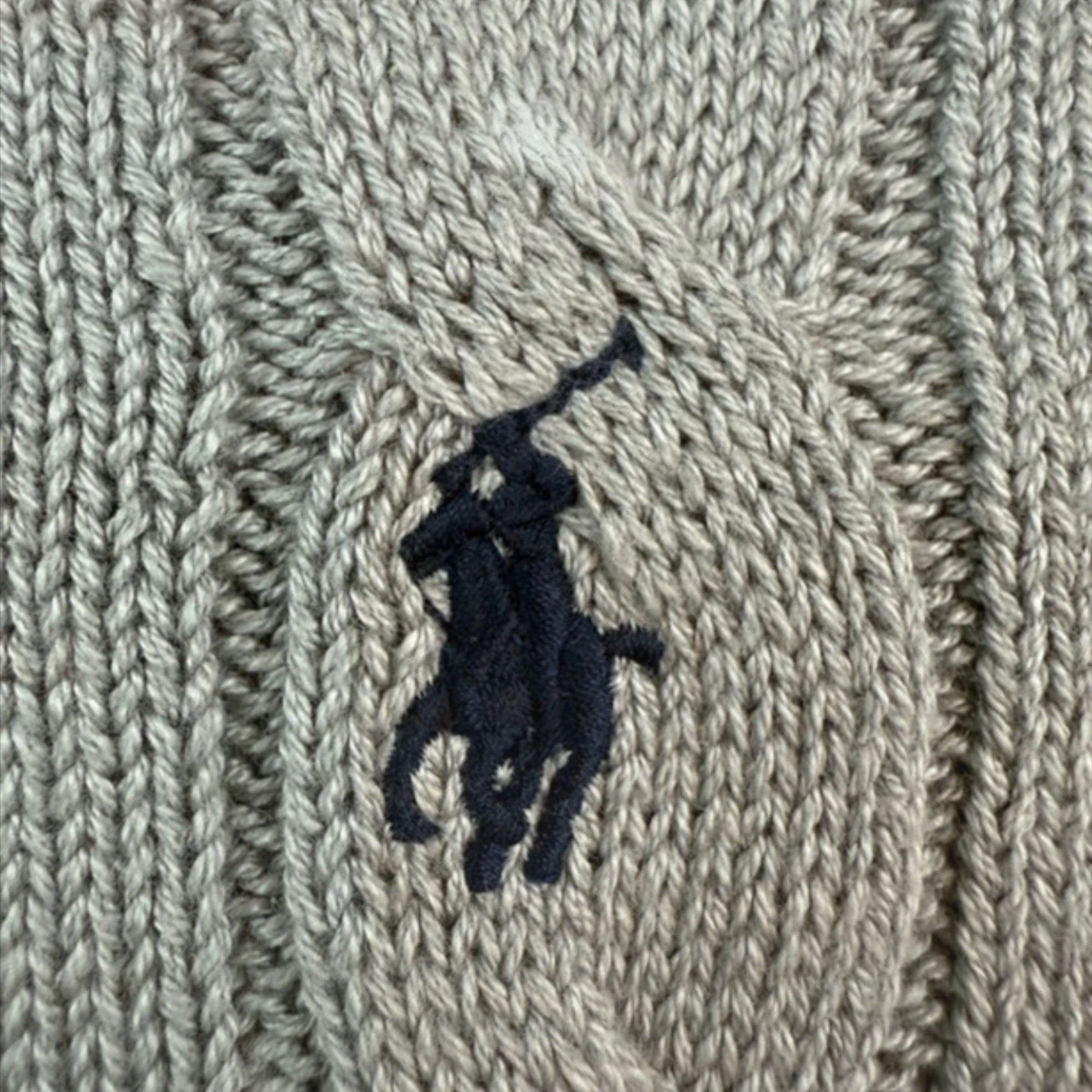 Polo Ralph Lauren grey cable knit 1/4 zip sweater