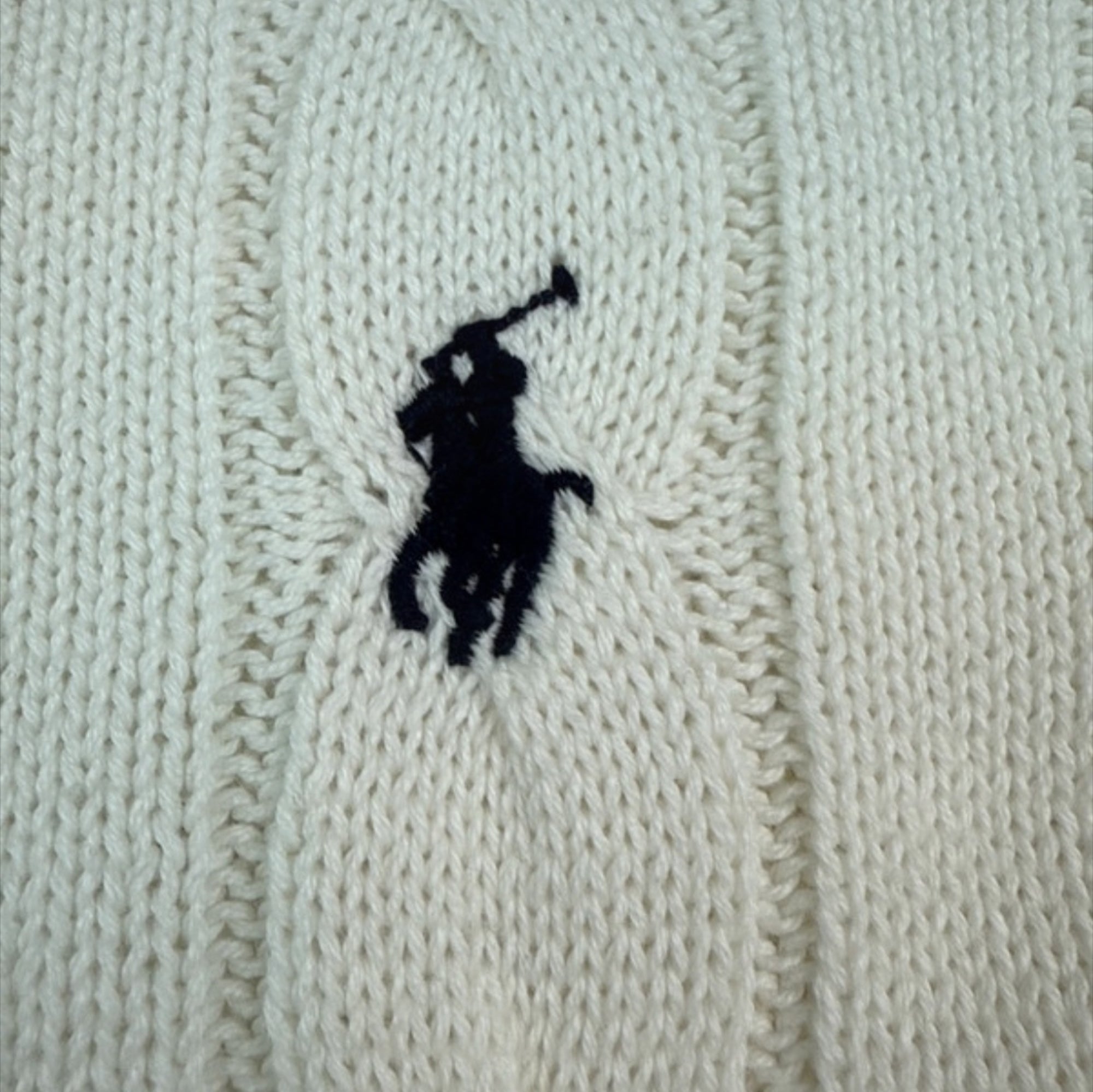 Polo Ralph Lauren creamy White cable knit 1/4 zip sweater
