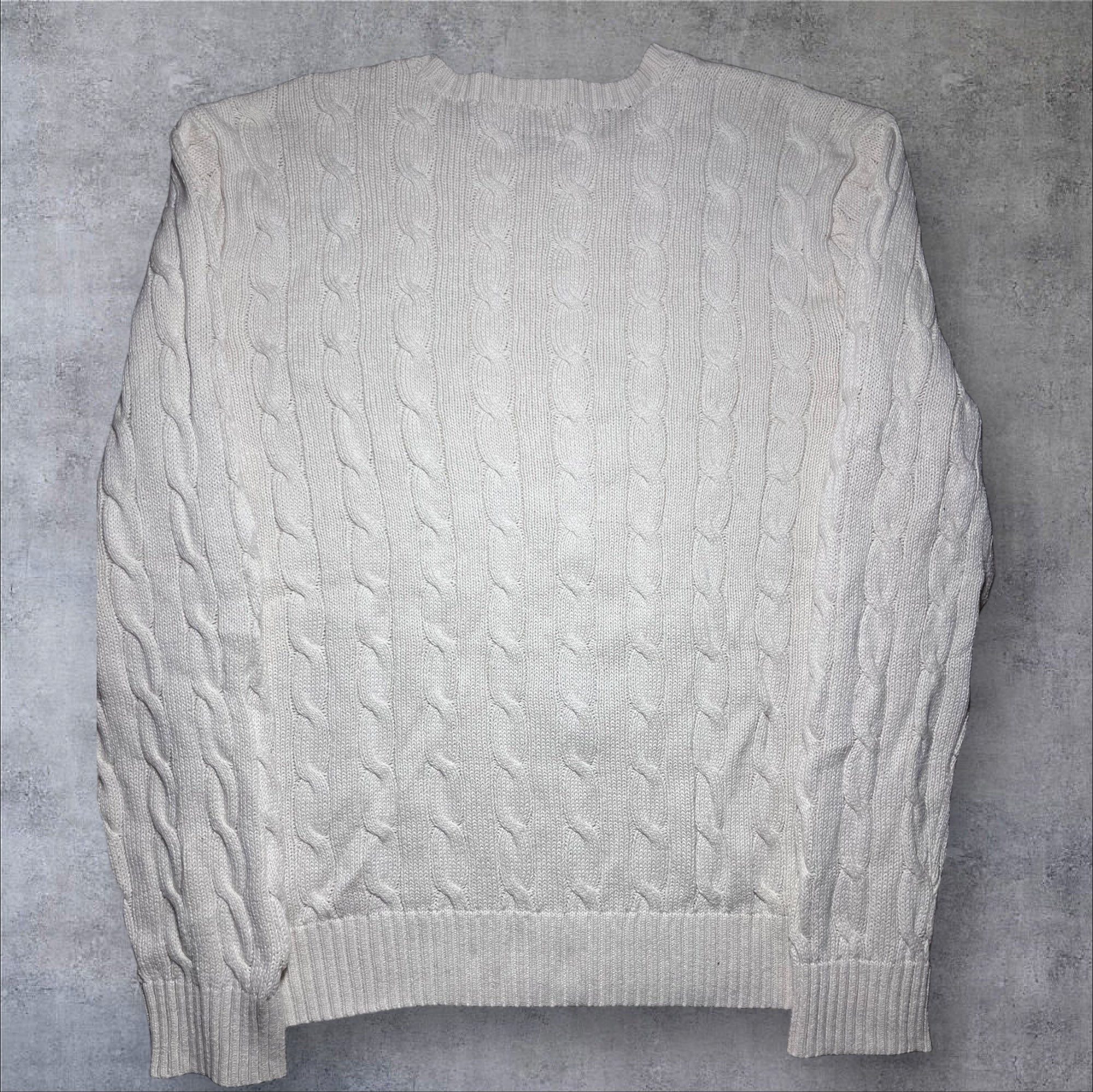 Polo Ralph Lauren white cable knit sweater